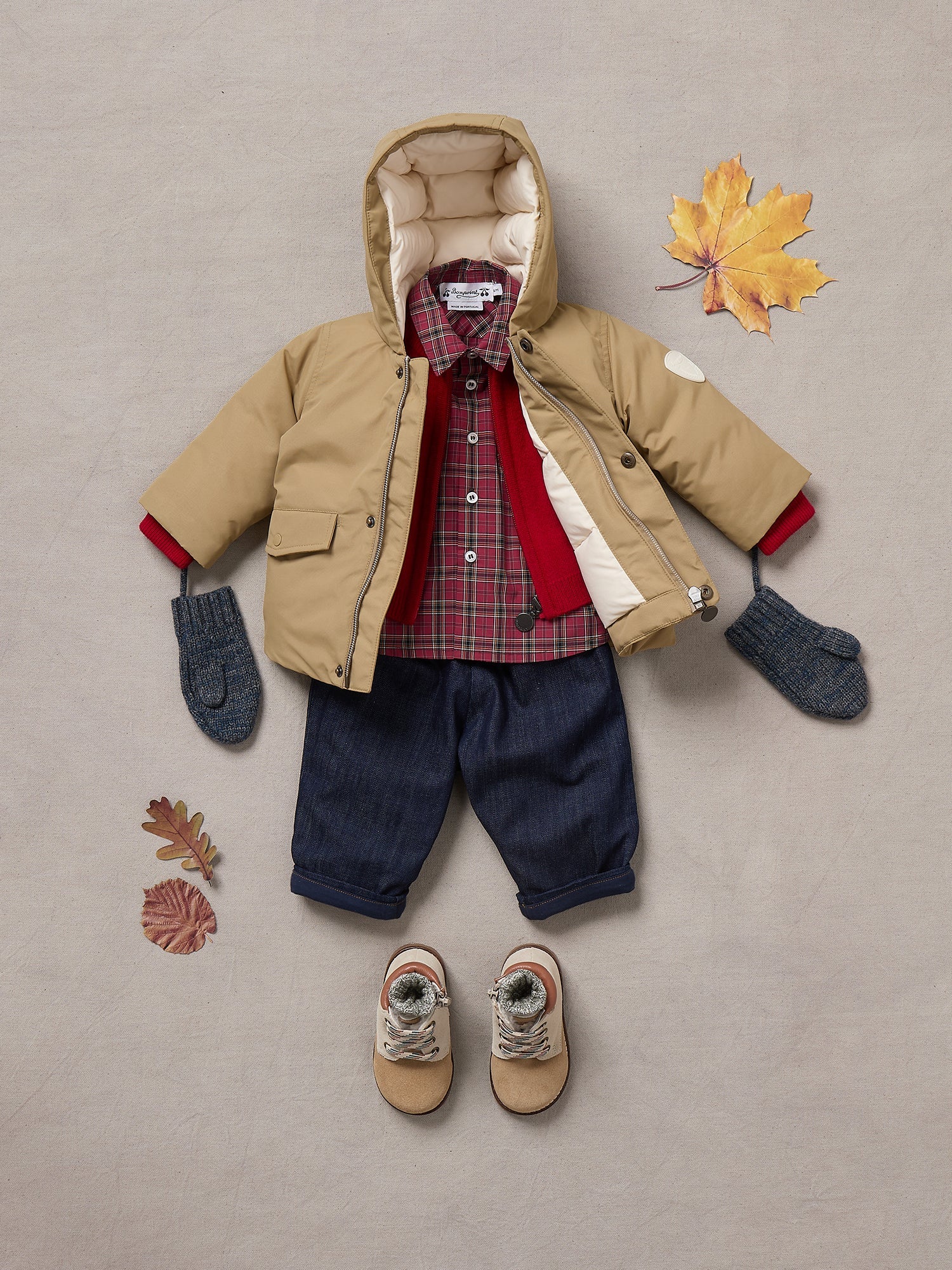 Baby Boys & Girls Camel Padded Down Coat