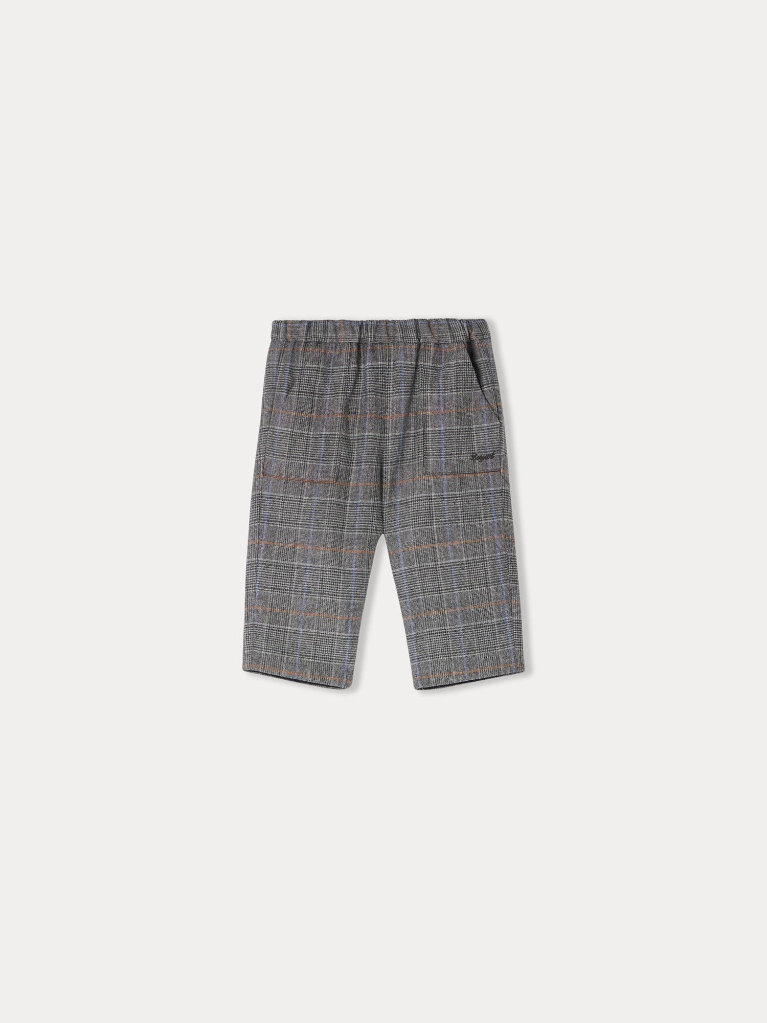 Baby Boys Grey Check Wool Trousers