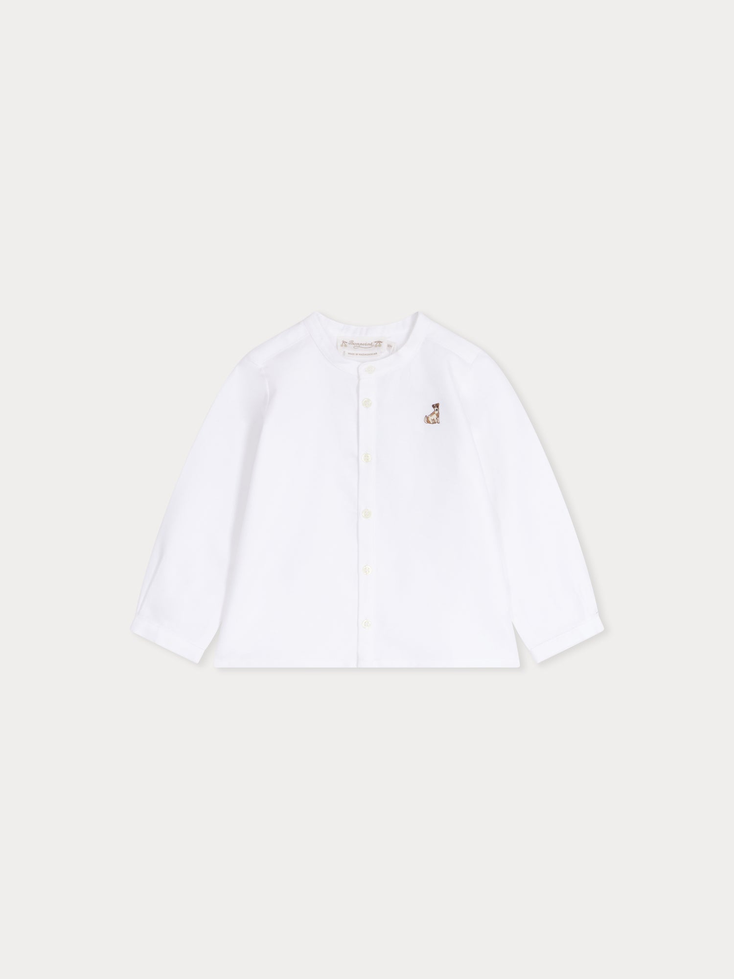 Baby Boys White Cotton Shirt