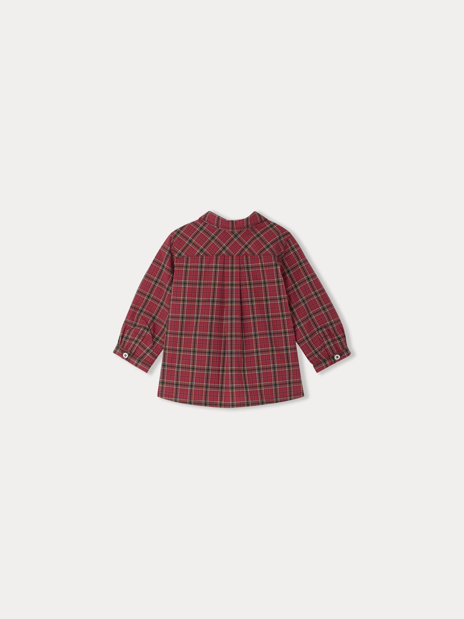 Baby Boys Wine Red Check Cotton Shirt