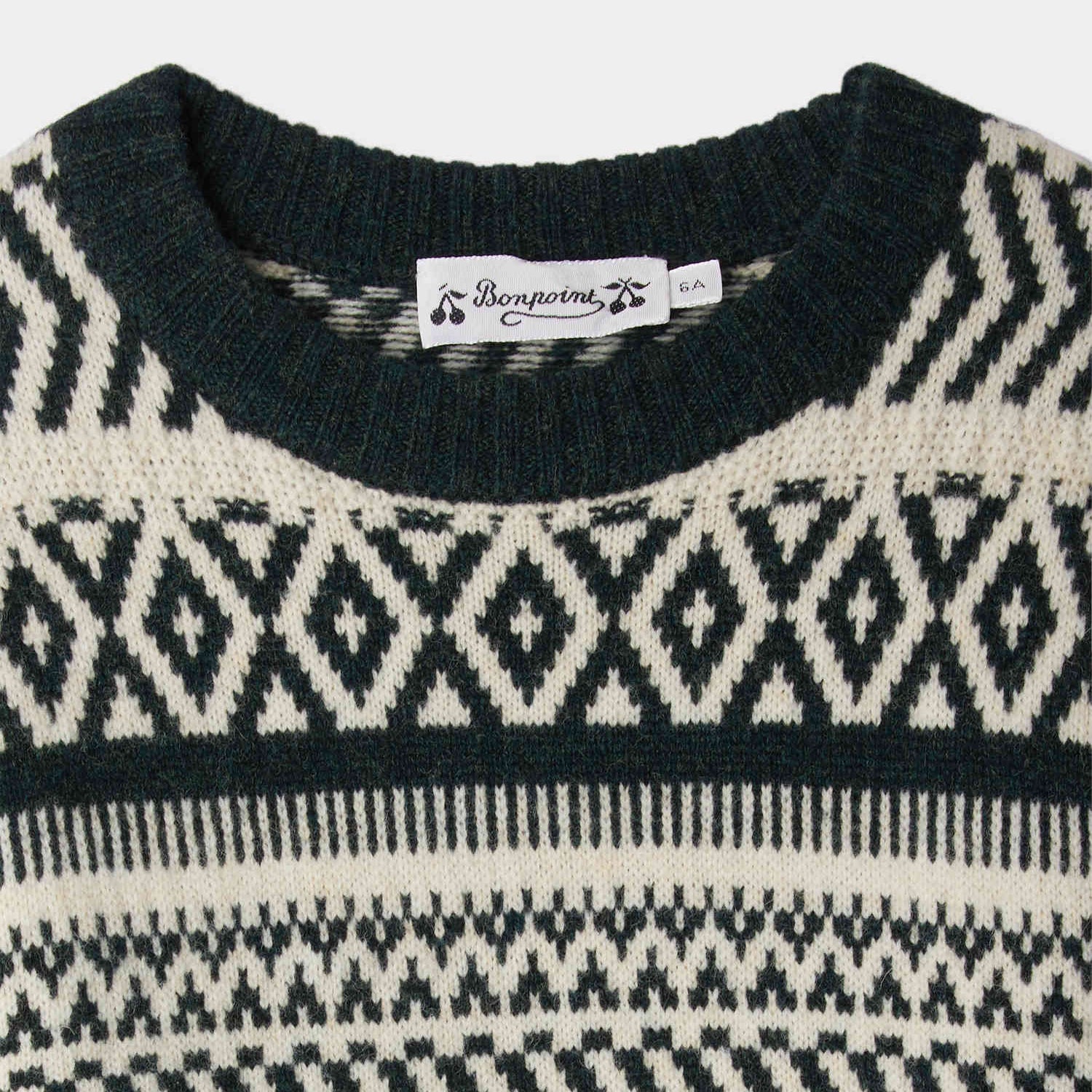 Boys Black Jacquard Wool Sweater