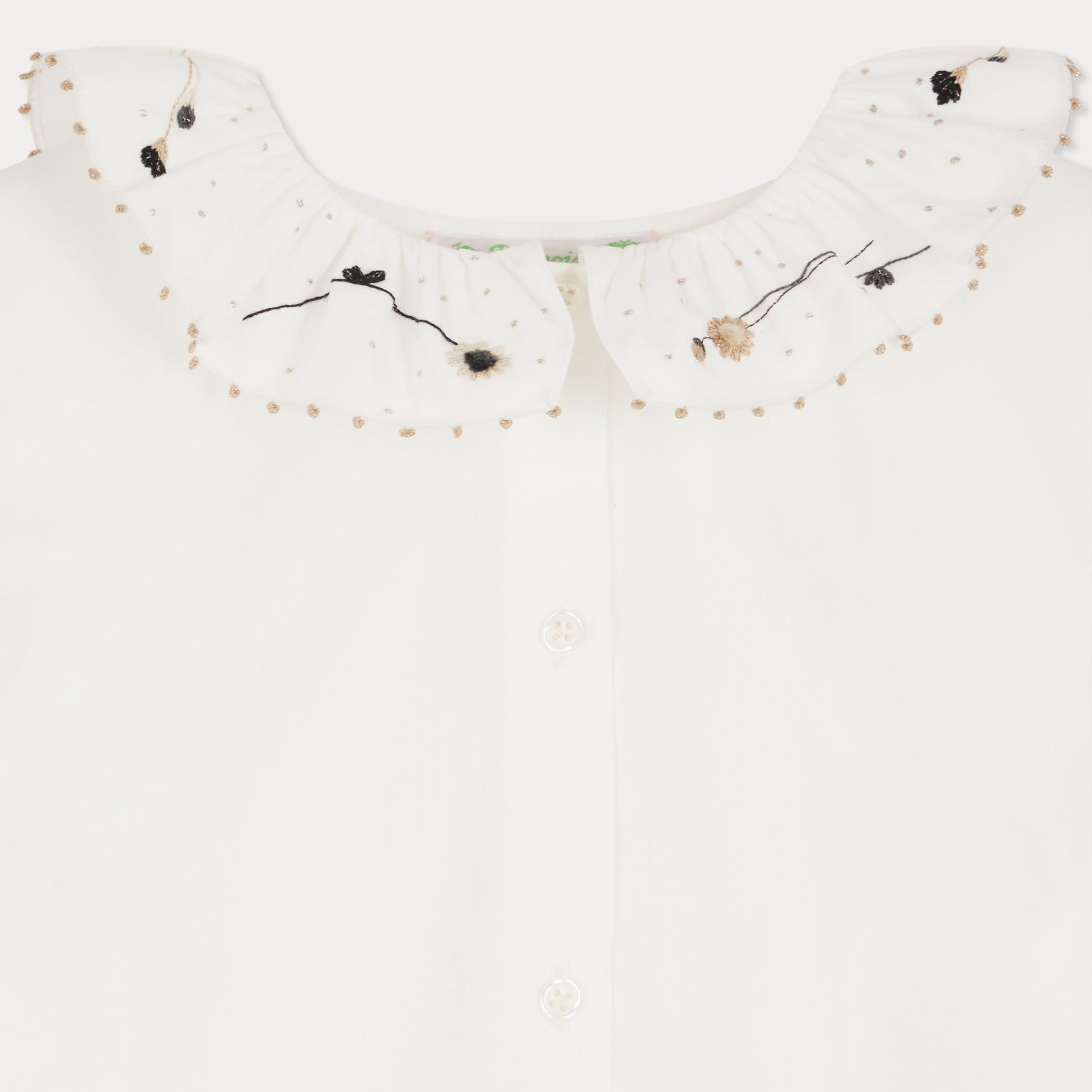 Girls White Embroidered Cotton Blouse