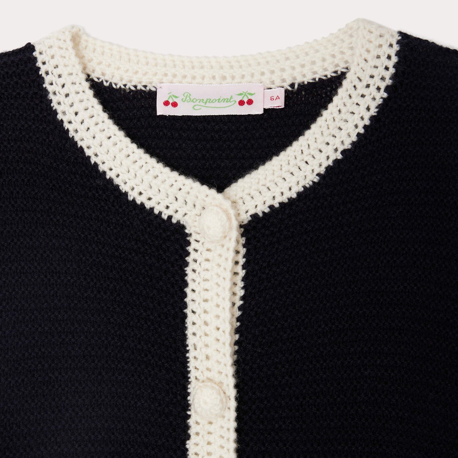 Girls Navy Knit Wool Cardigan