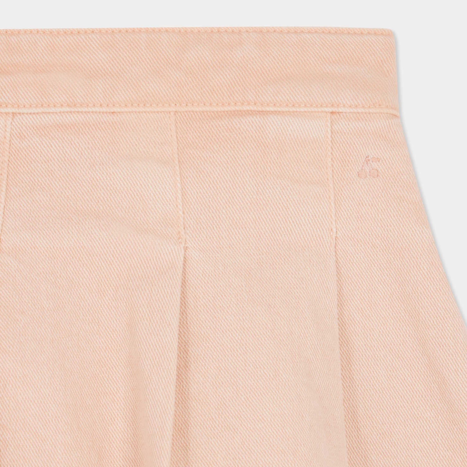 Girls Pink Embroidered Logo Denim Skirt