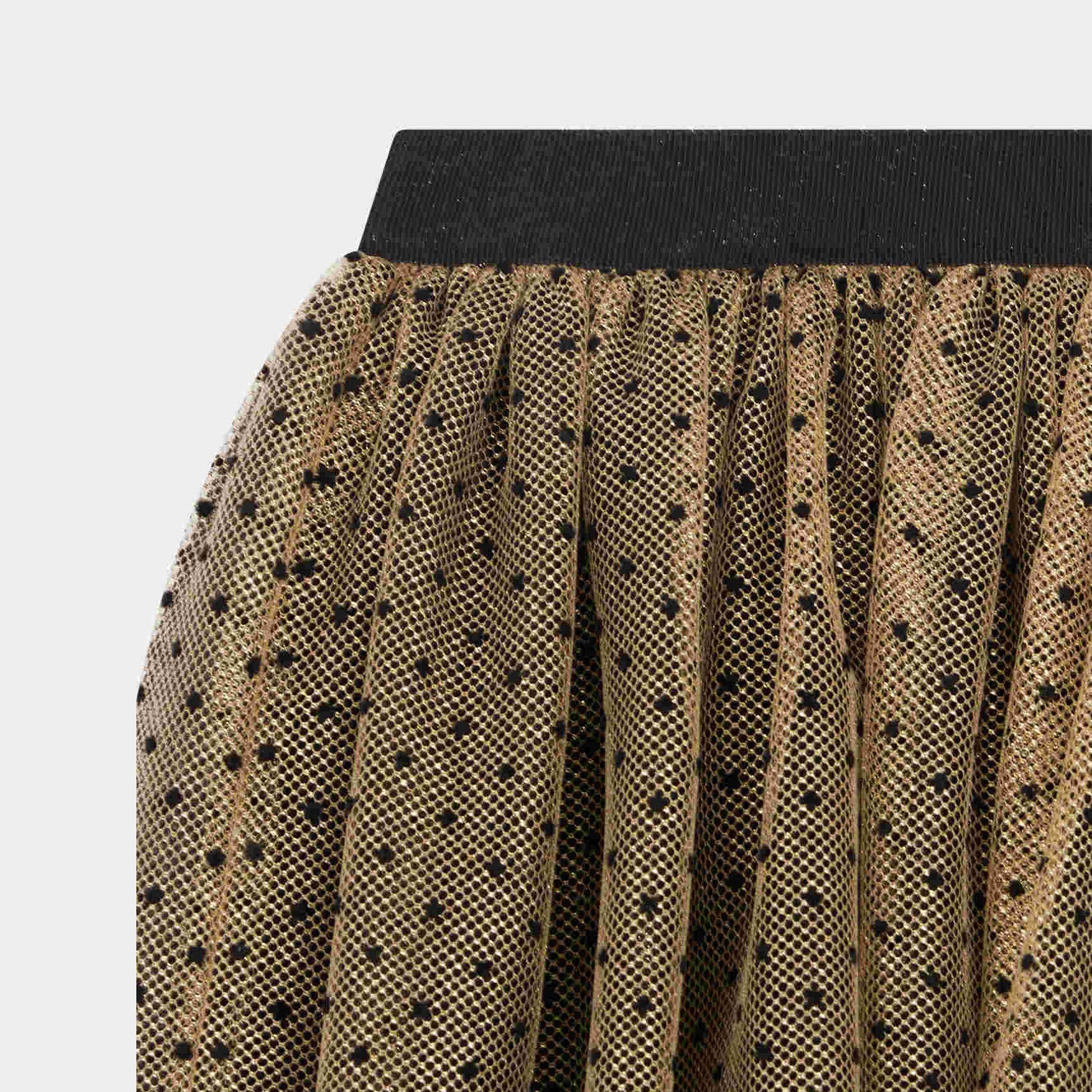 Girls Brown Embroidered Tulle Skirt