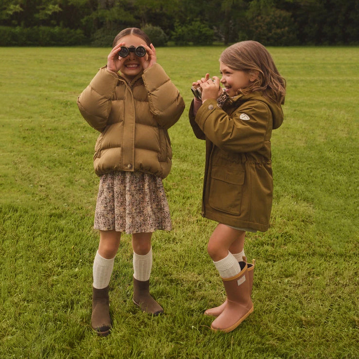 Girls Brown Padded Down Jacket