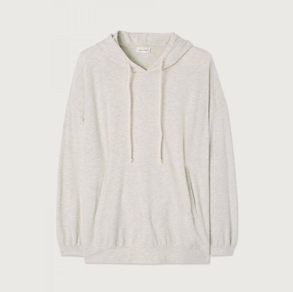 Women Grey Hooded Cotton Sweatshirt