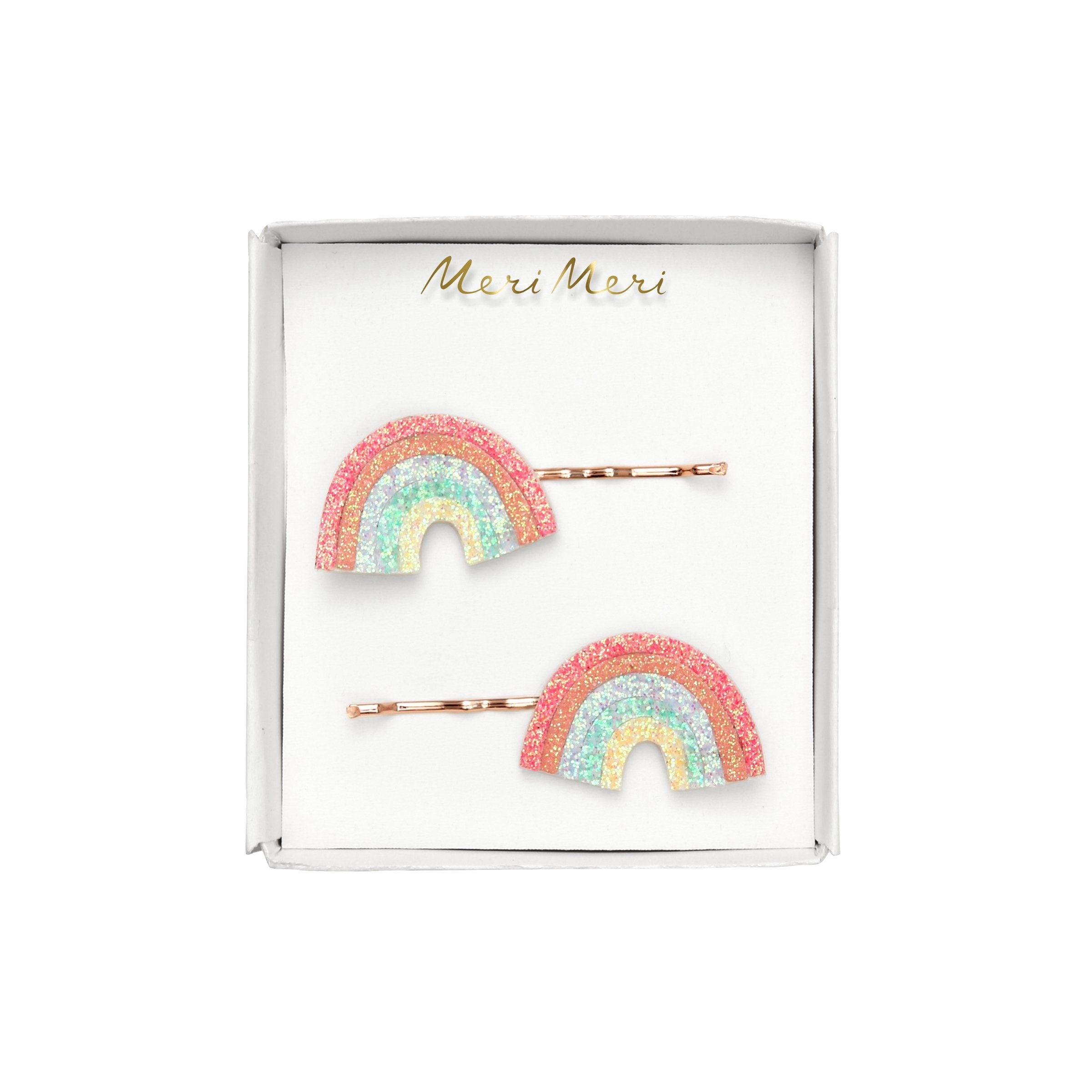 Glitter Rainbow Hair Slides