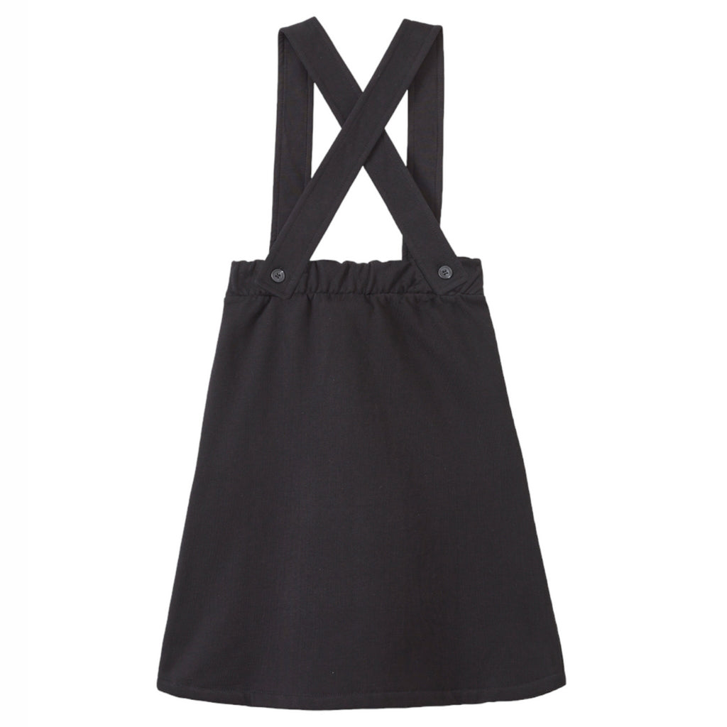 Girls Black Strap Cotton Skirt