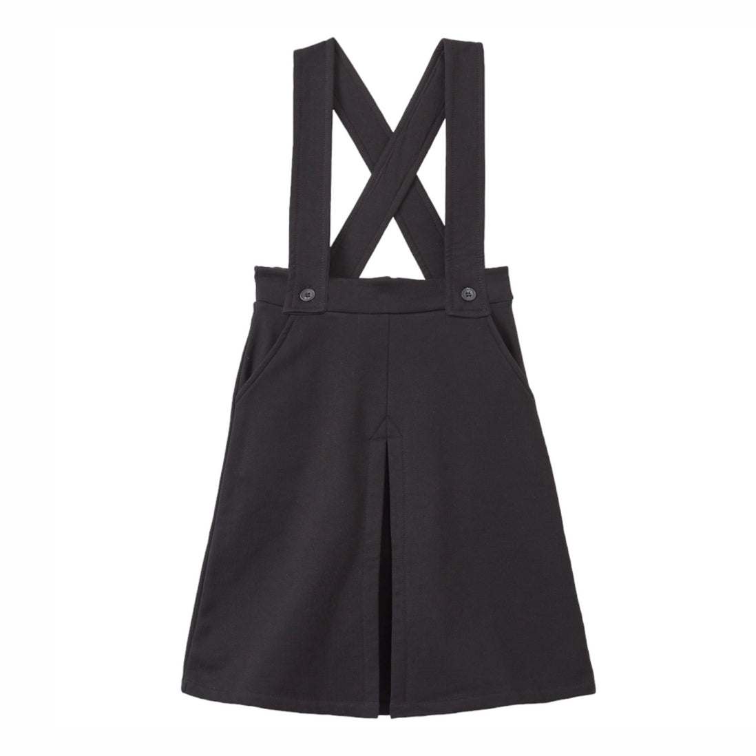 Girls Black Strap Cotton Skirt