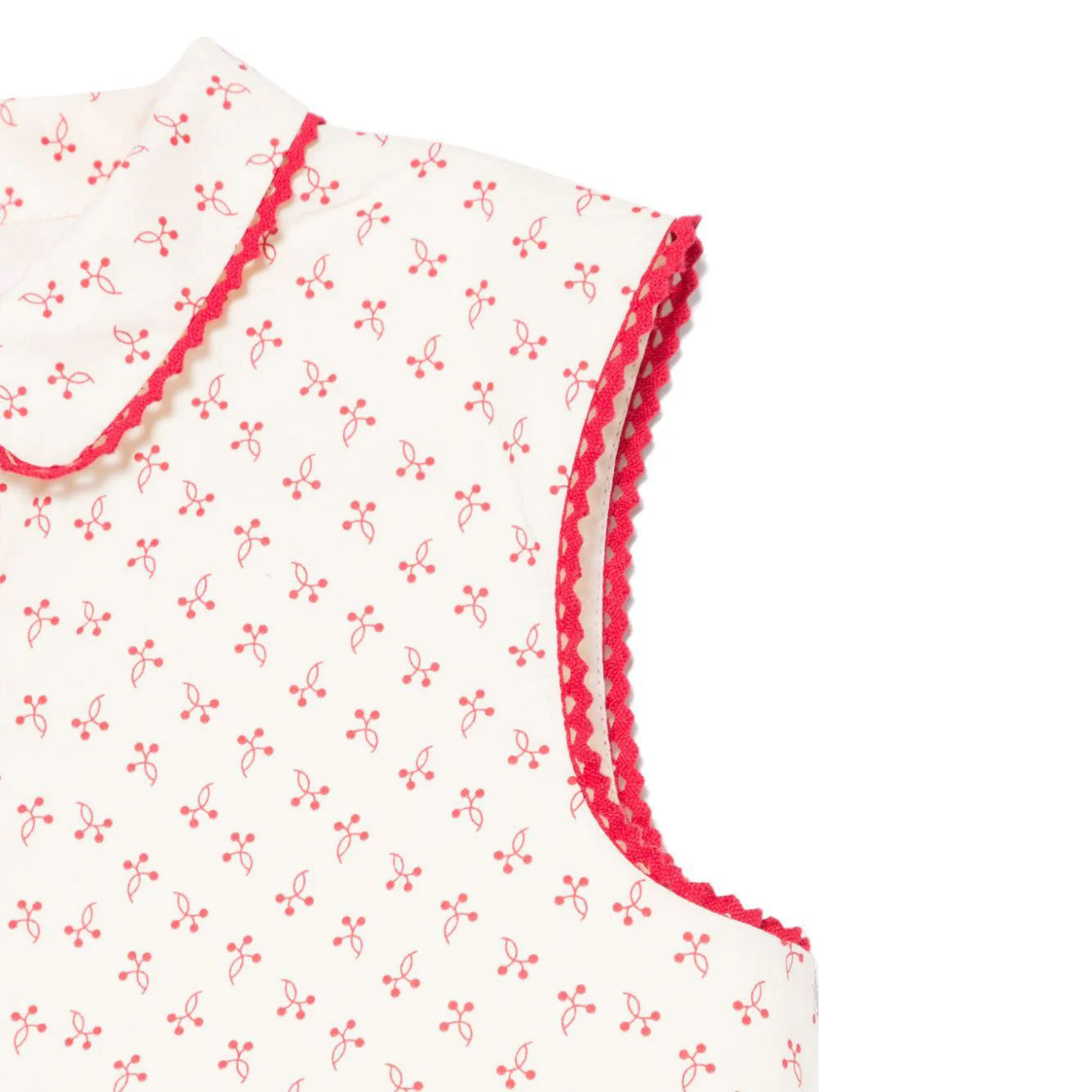 Girls Beige Cherry Cotton Dress