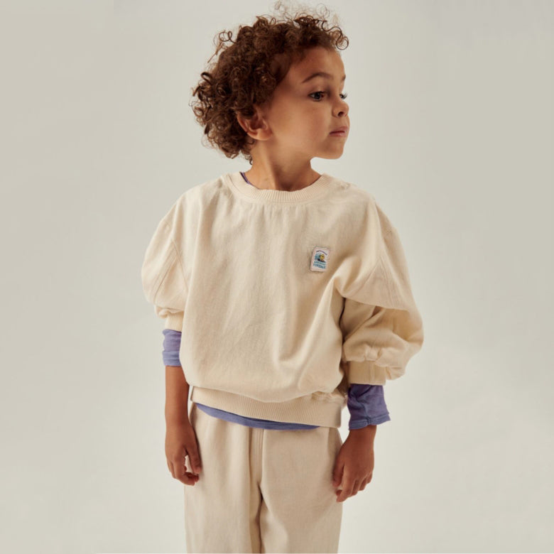 Boys & Girls White Cotton Sweatshirt