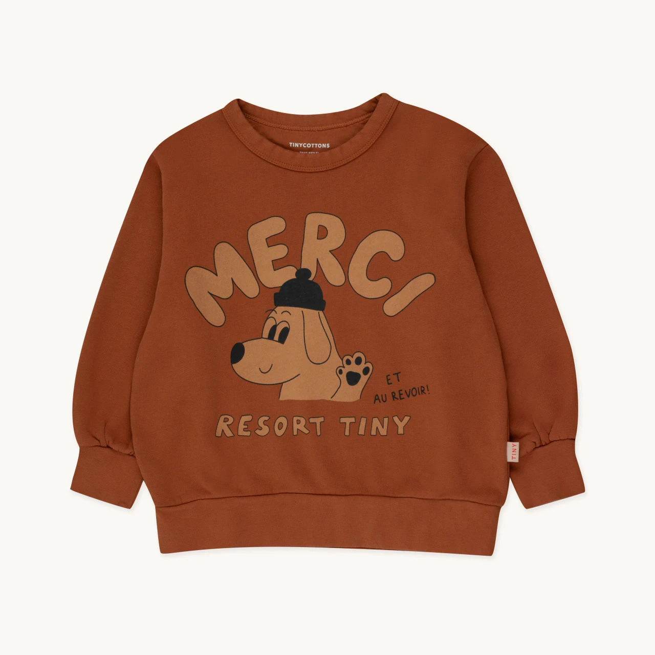 Boys & Girls Brown Printed Cotton Sweatshirt