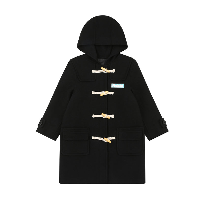 Boys & Girls Black Wool Coat