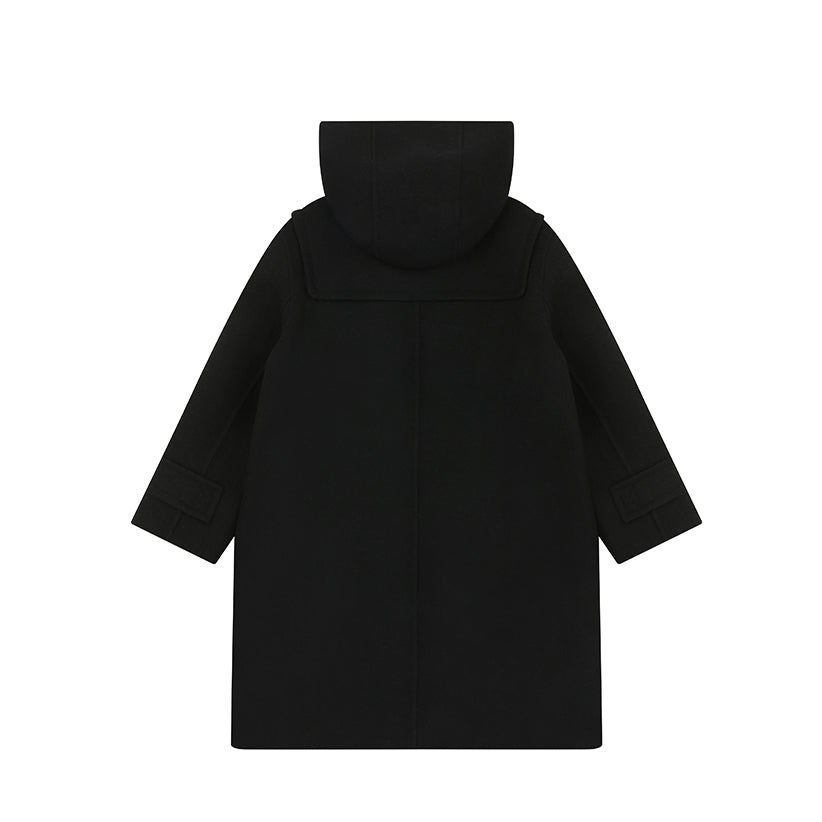 Boys & Girls Black Wool Coat