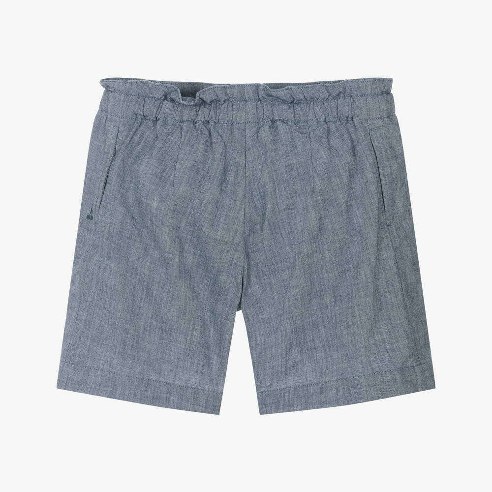 Girls Blue Cotton Shorts
