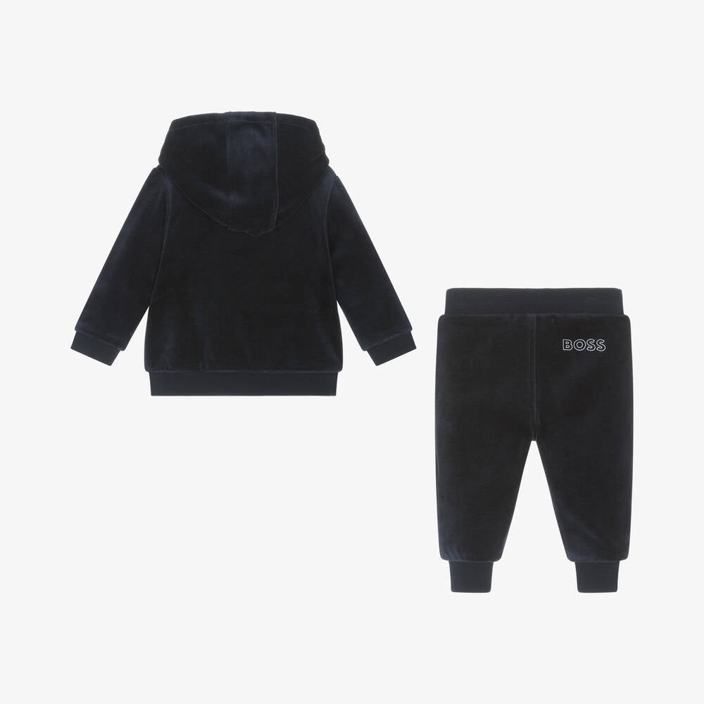 Baby Boys Dark Blue Velvet Set