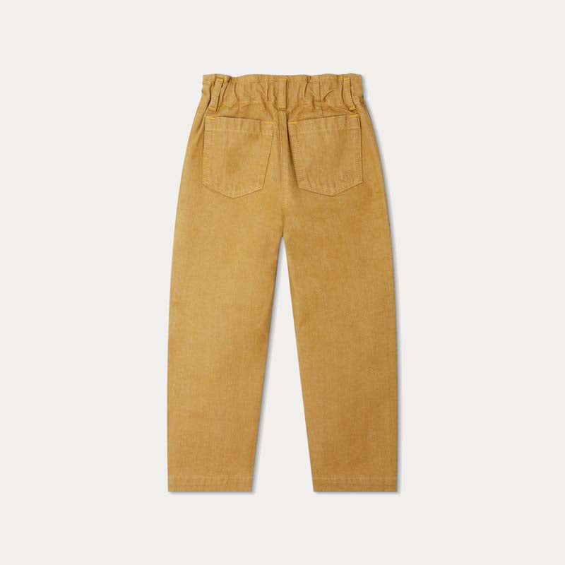 Girls Yellow Cotton Trousers