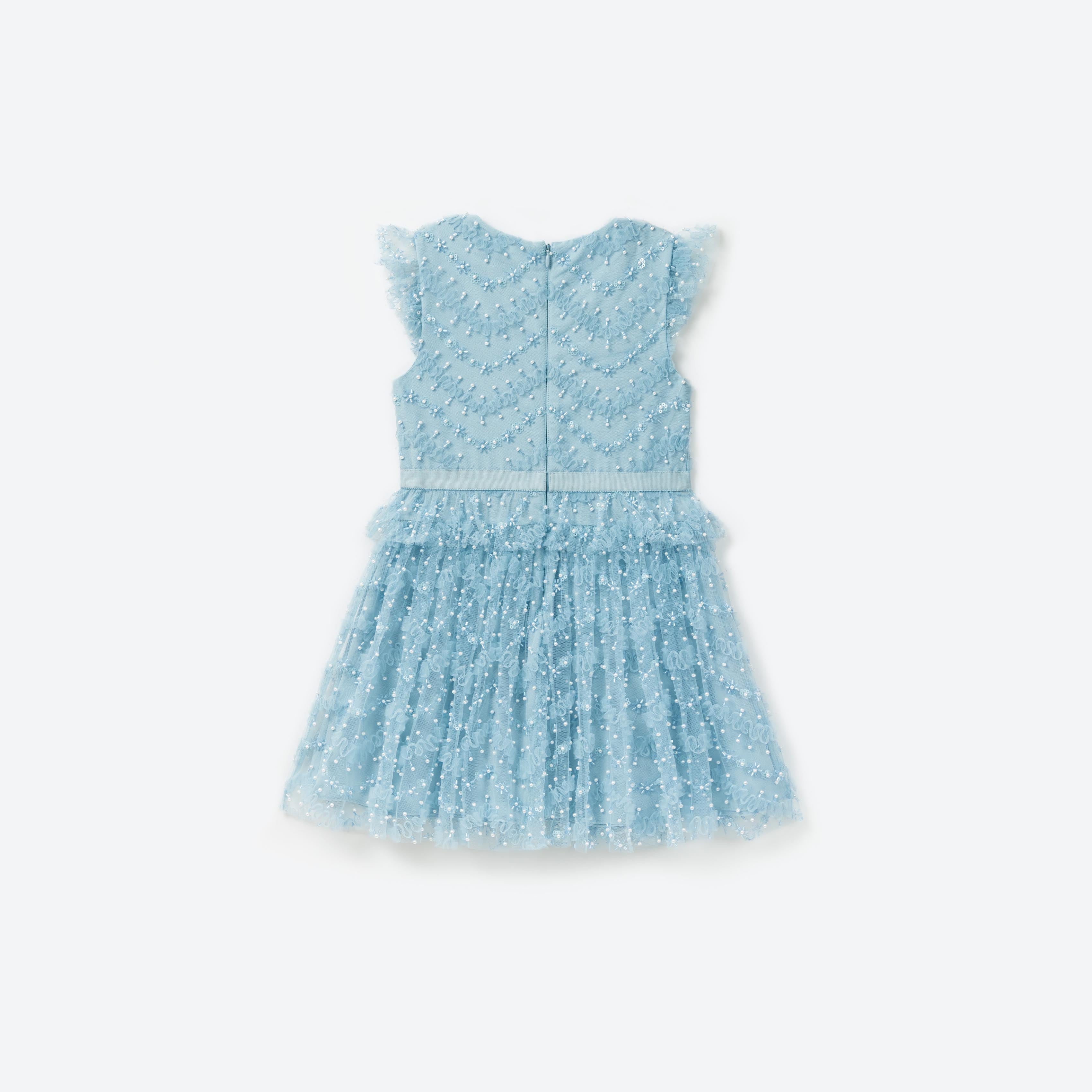 Girls Light Blue Sequin Dress