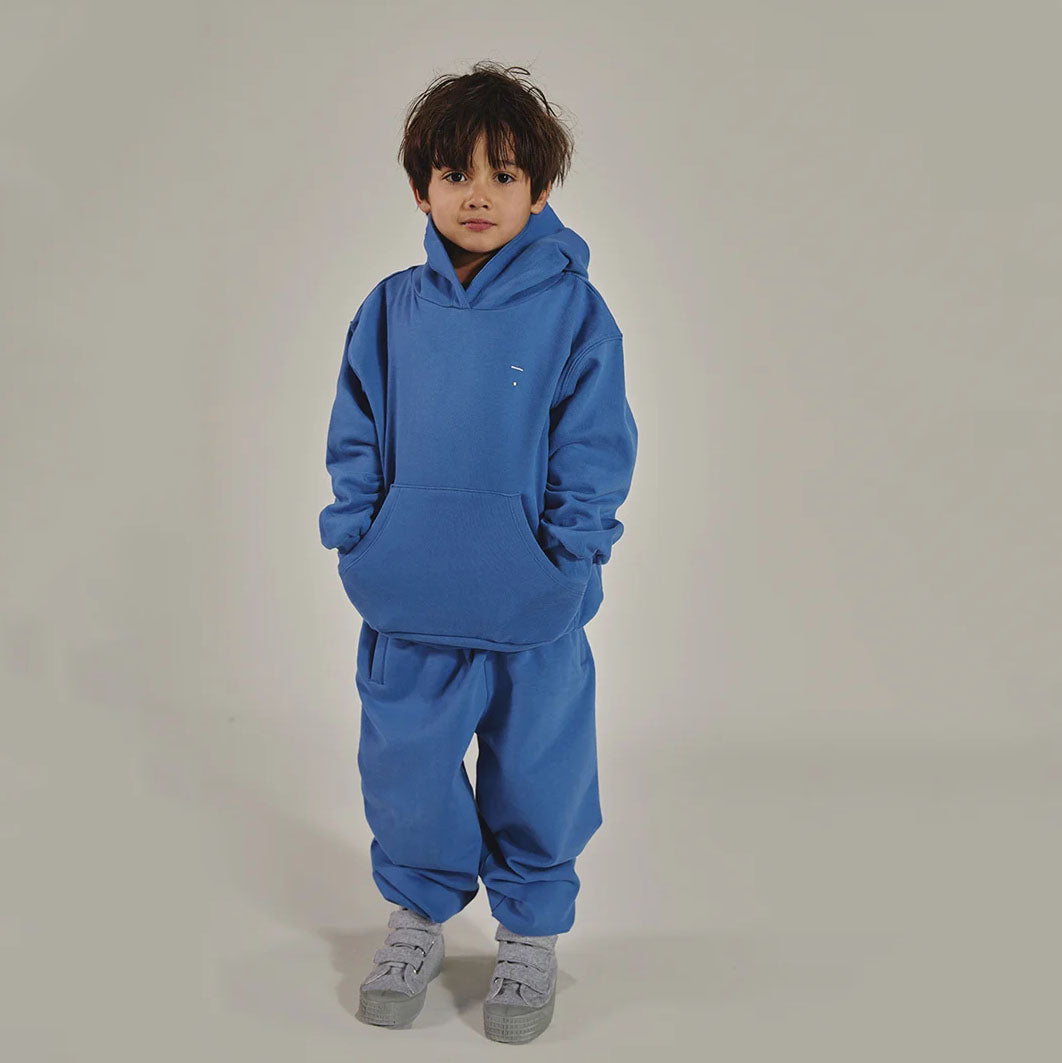 Boys & Girls Blue Hooded Cotton Sweatshirt