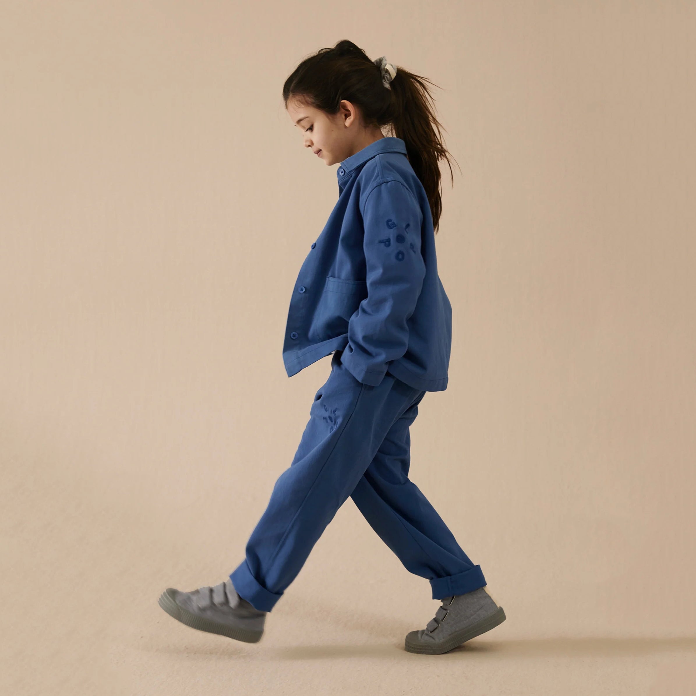 Boys & Girls Blue Cotton Trousers