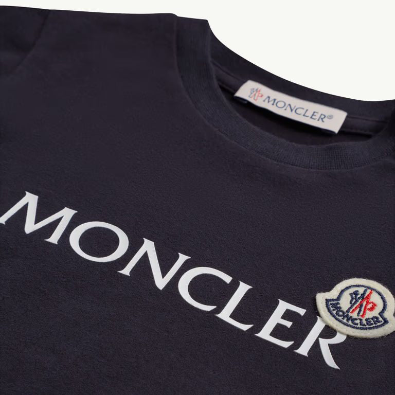 Baby Boys Navy Logo Cotton T-Shirt