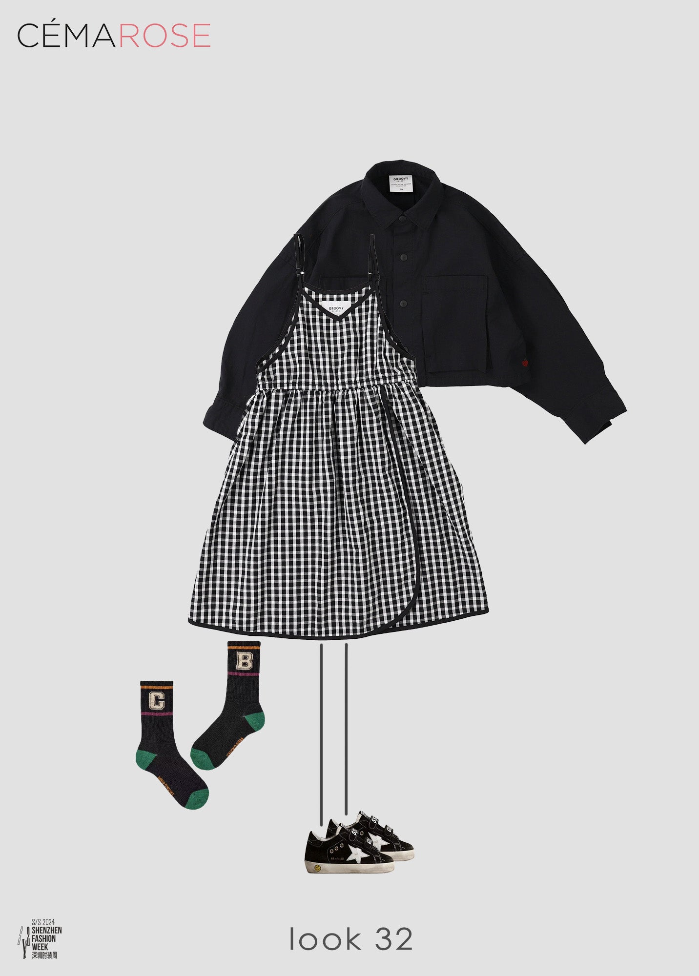 Boys & Girls Black Logo Shoes