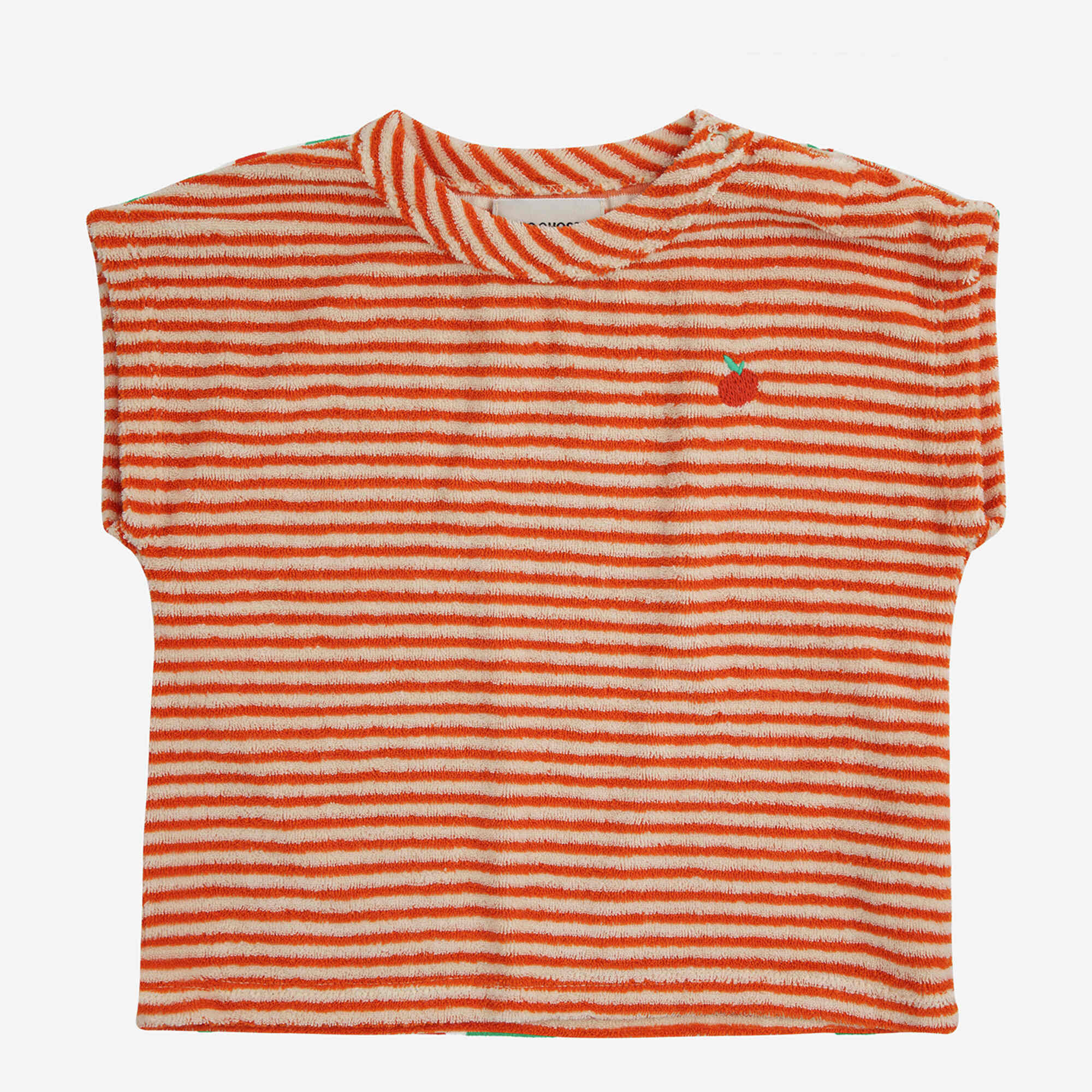 Baby Boys & Girls Orange Stripes Cotton T-Shirt