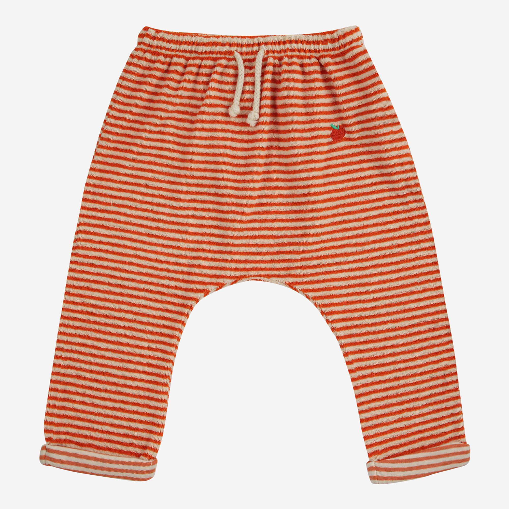 Baby Boys & Girls Orange Stripes Cotton Trousers