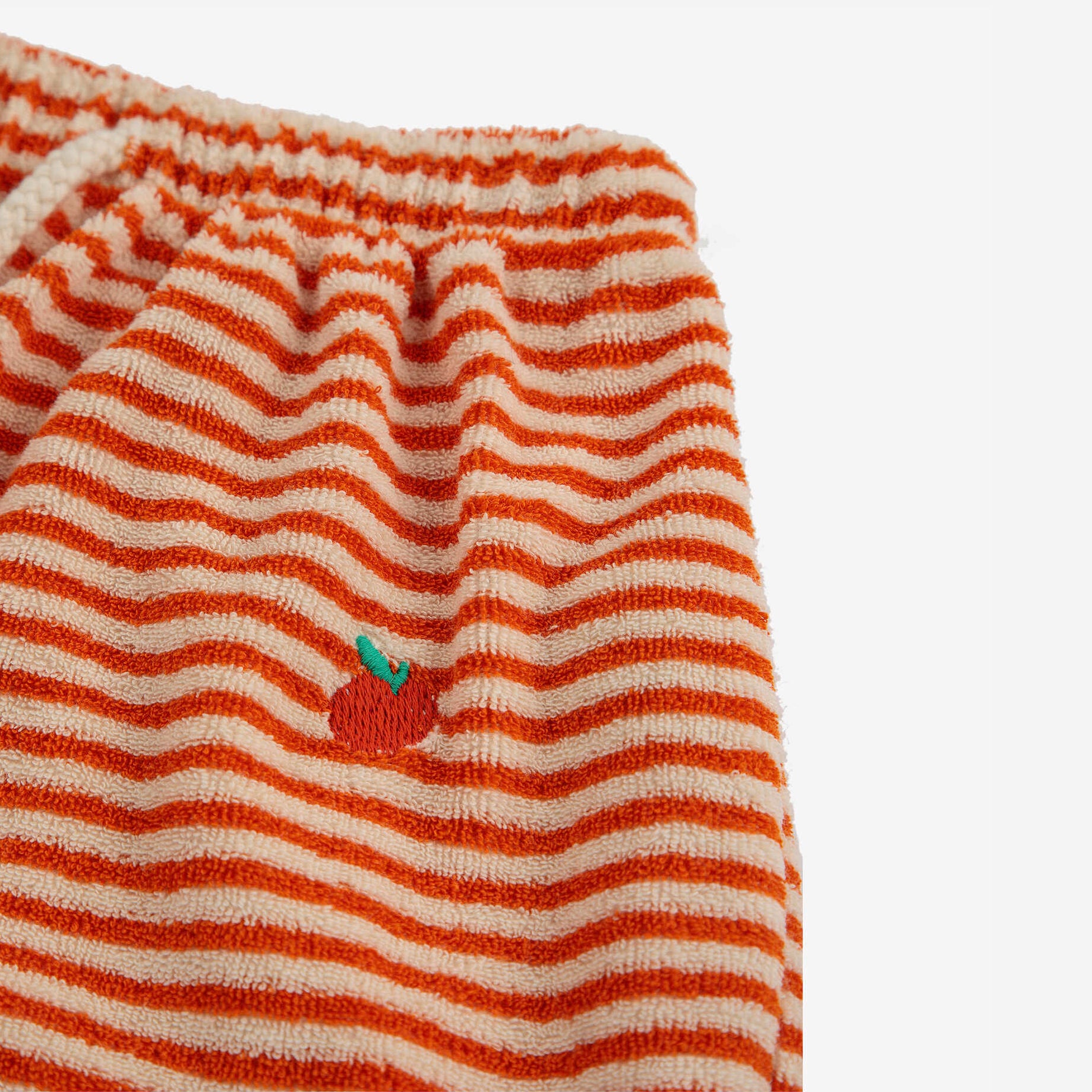 Baby Boys & Girls Orange Stripes Cotton Trousers