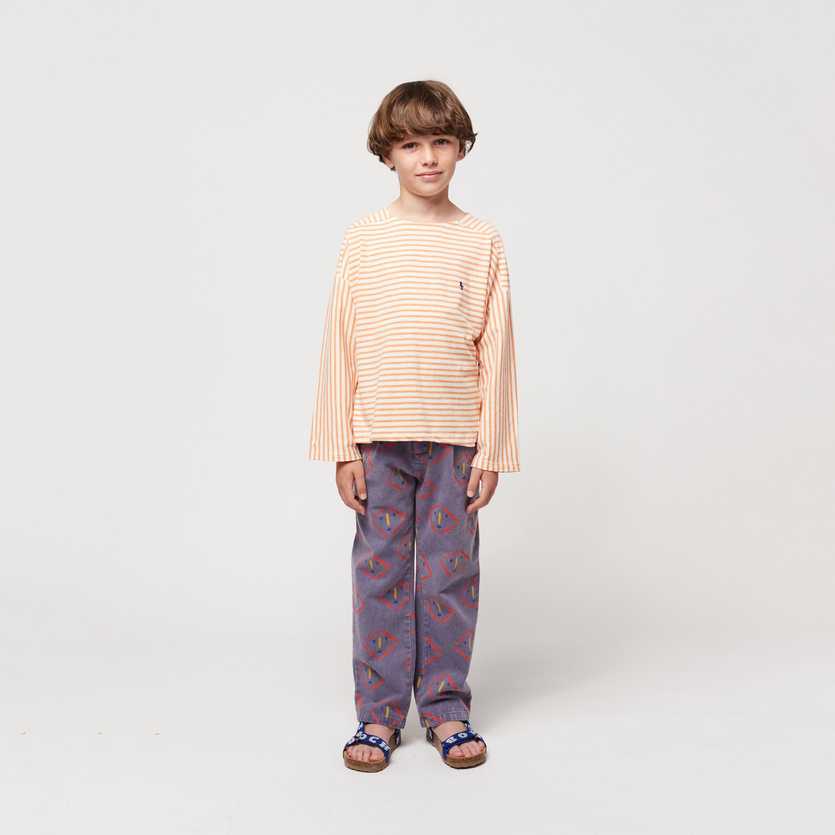 Boys & Girls Orange Stripes Cotton T-Shirt