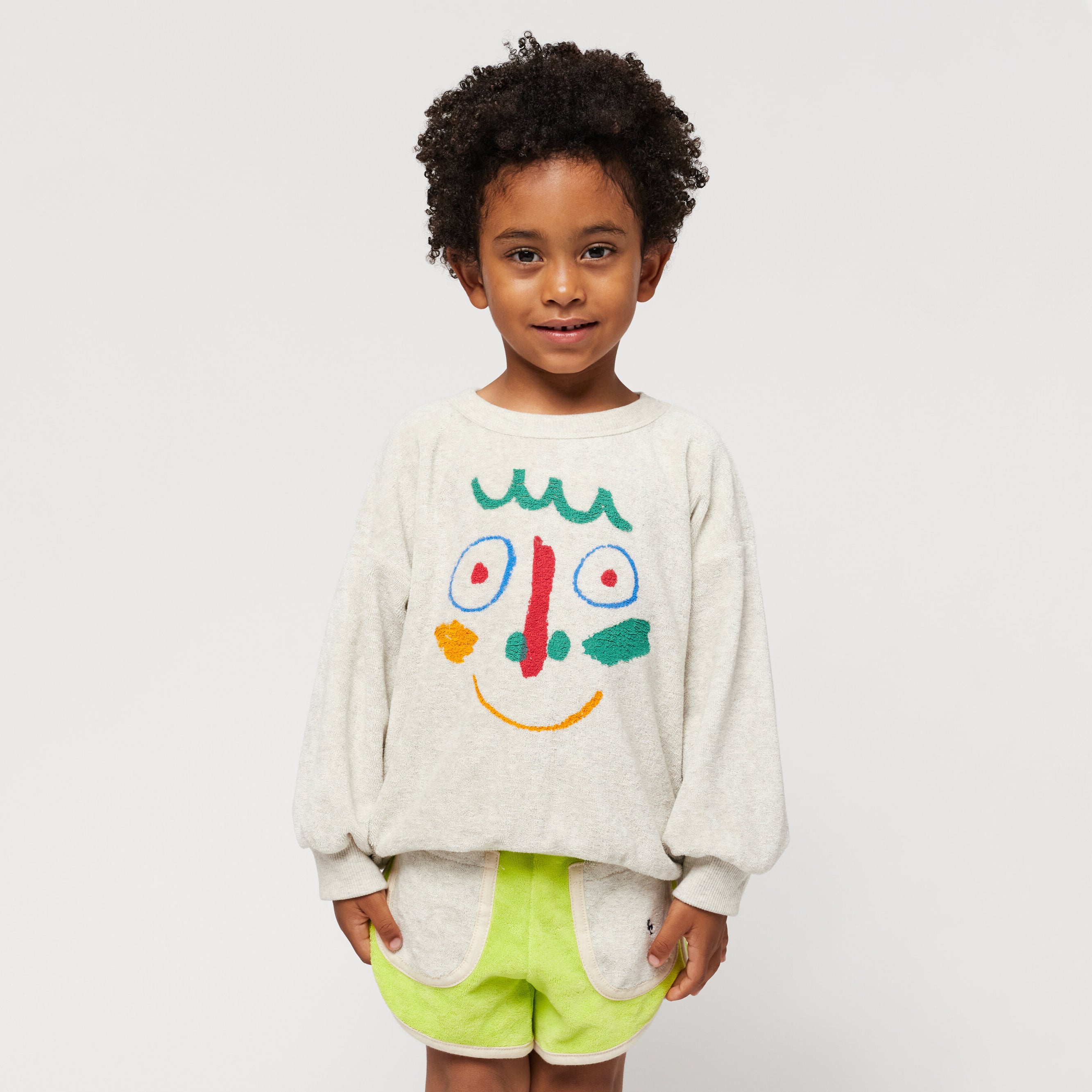 Boys & Girls Light Grey Cotton Sweatshirt