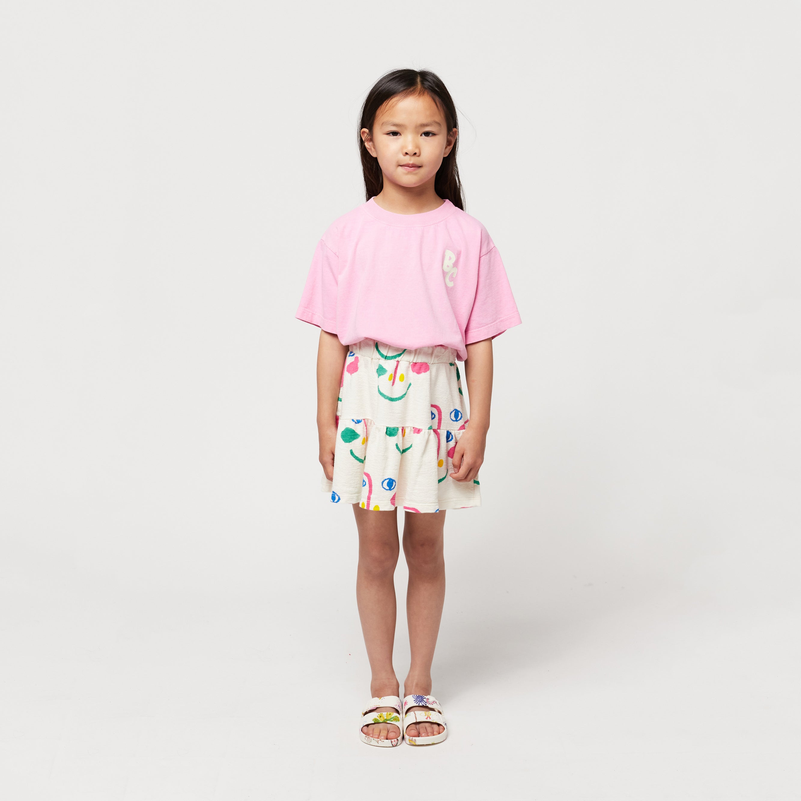 Girls White Cotton Skirt