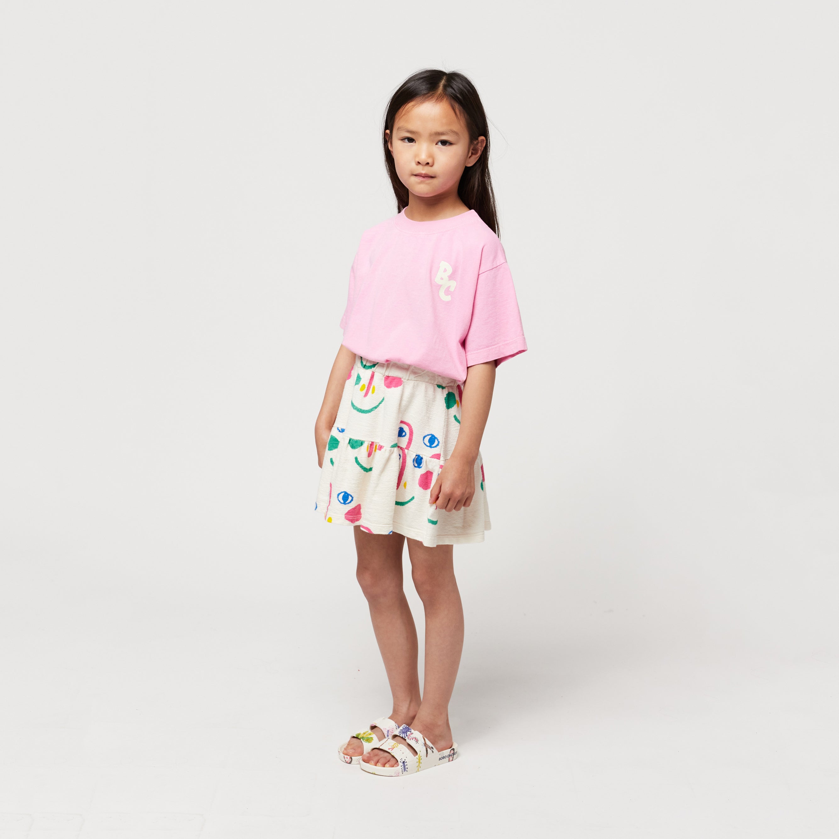 Girls White Cotton Skirt