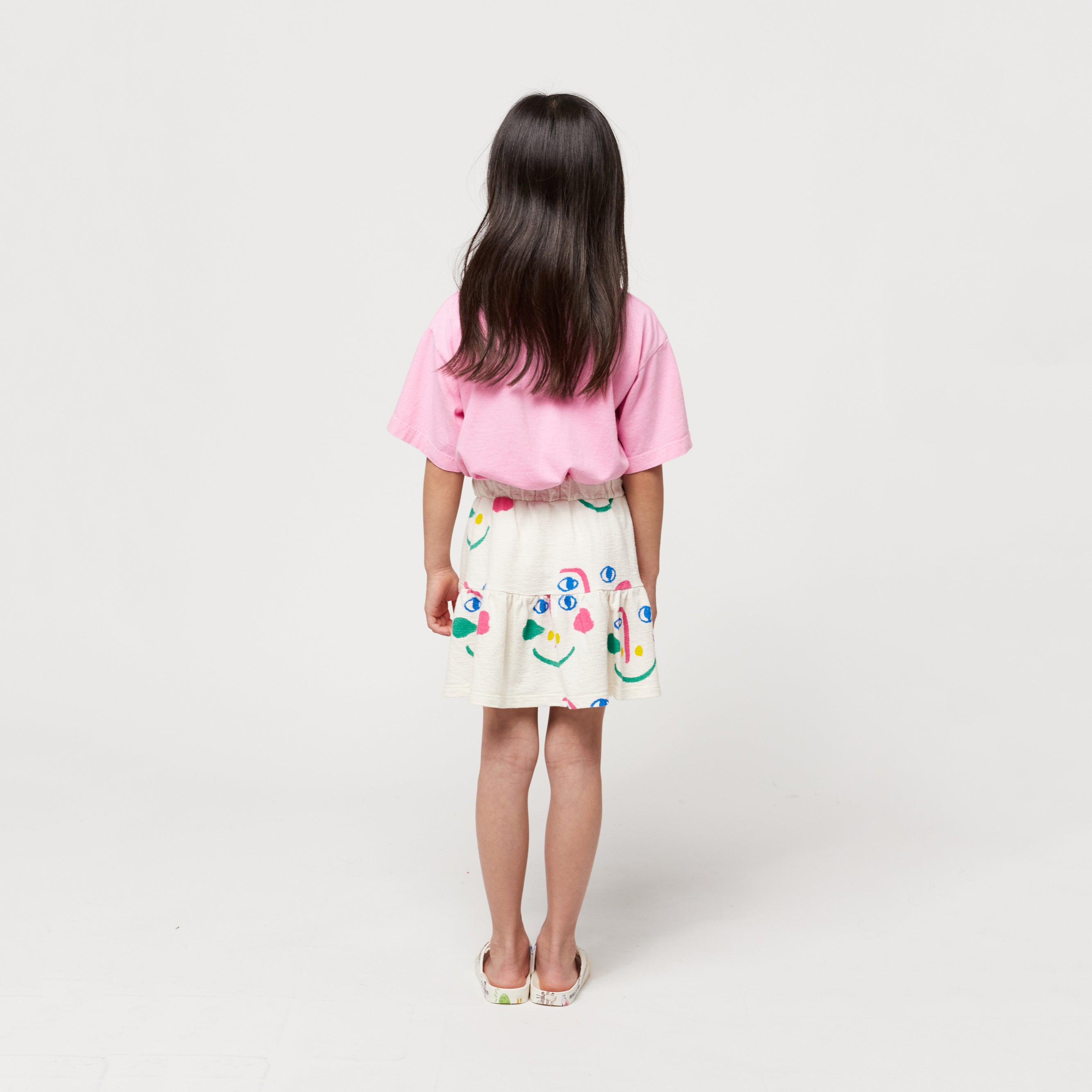 Girls White Cotton Skirt