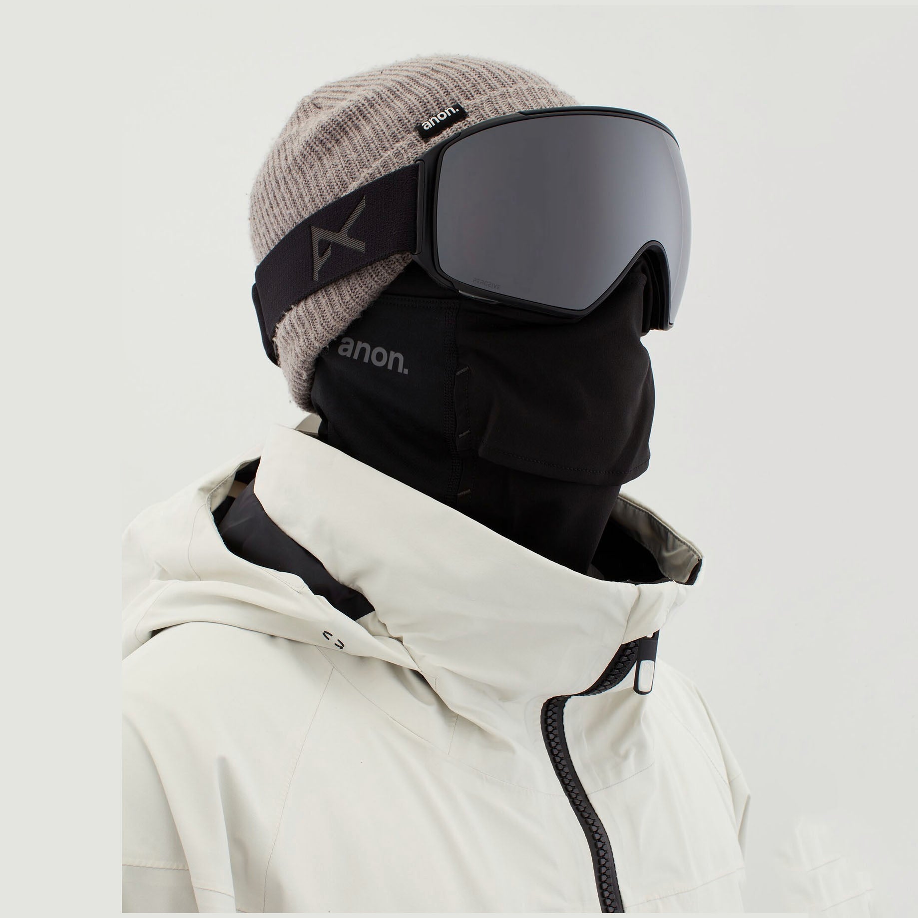 Adult Dark Grey Ski Goggle & Face Mask Set(Anon M4球面镜)