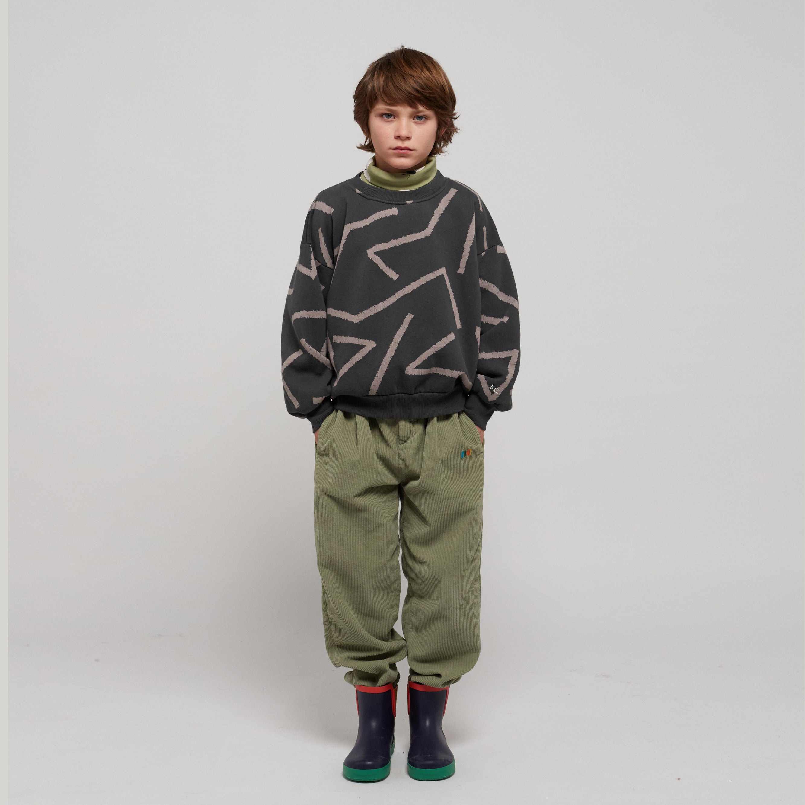 Boys & Girls Light Green Corduroy Trousers