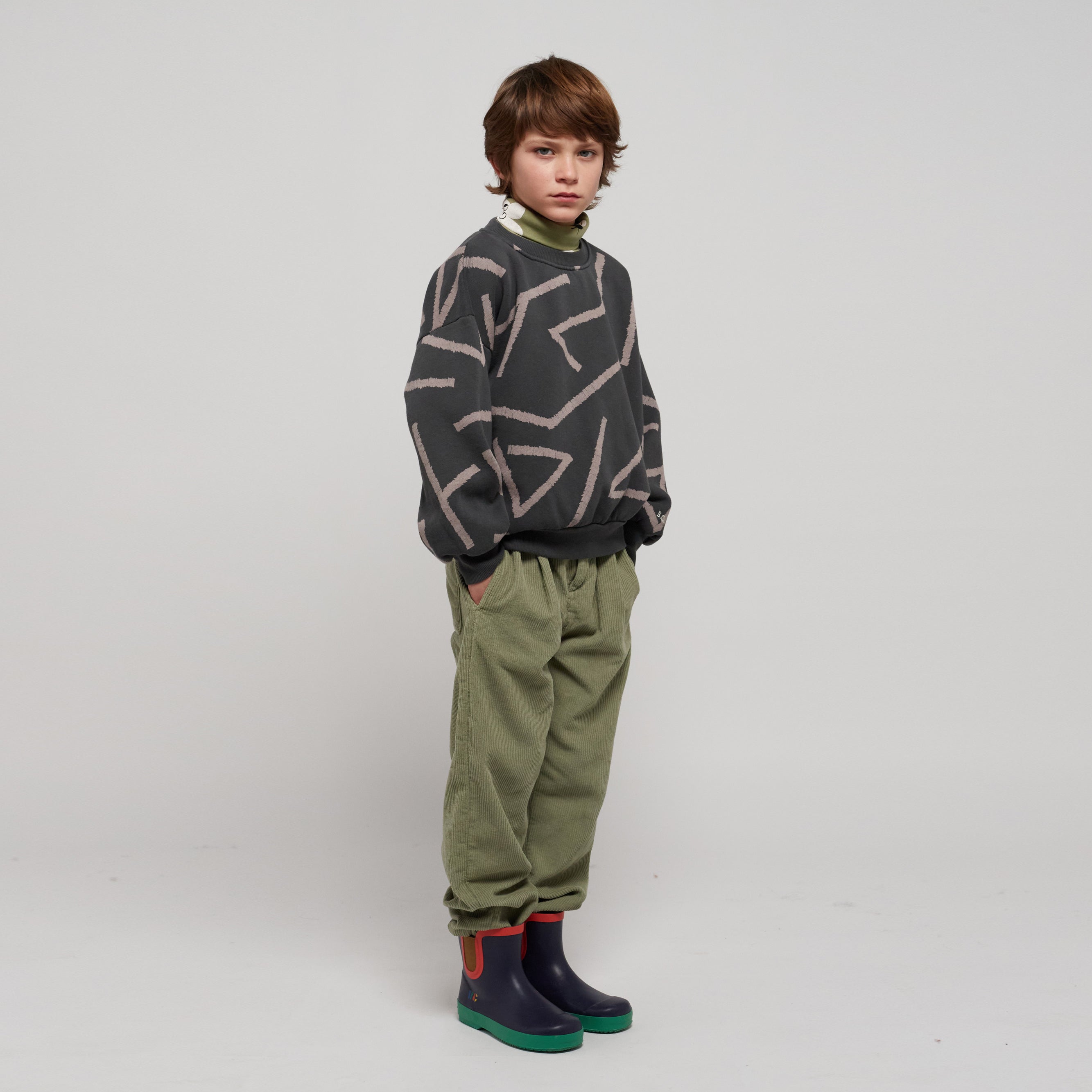 Boys & Girls Light Green Corduroy Trousers