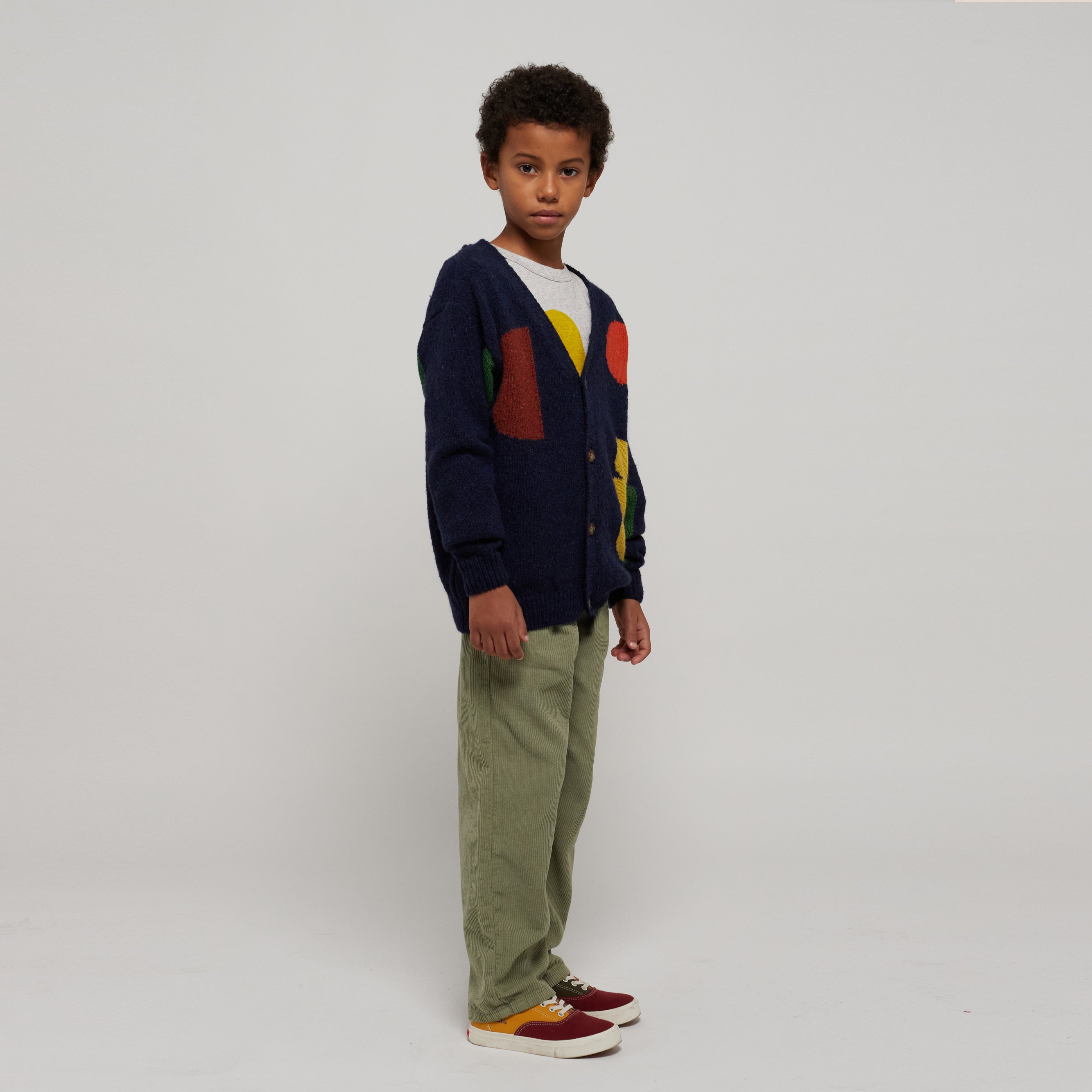 Boys & Girls Navy Wool Cardigan