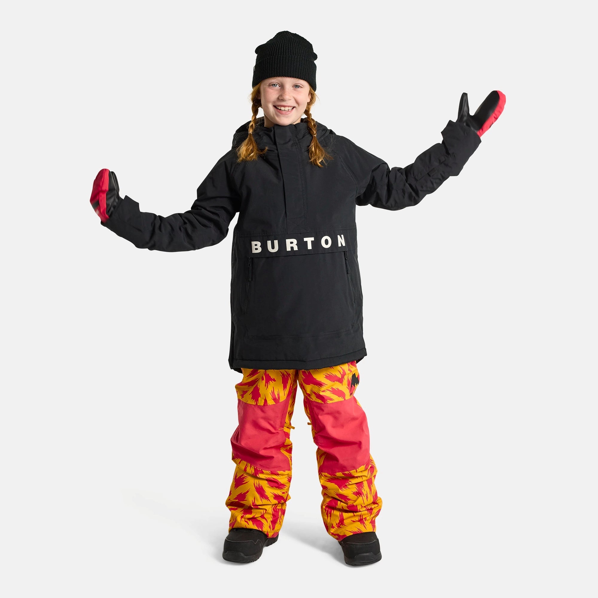 Boys & Girls Black 2L Hooded Ski Jacket