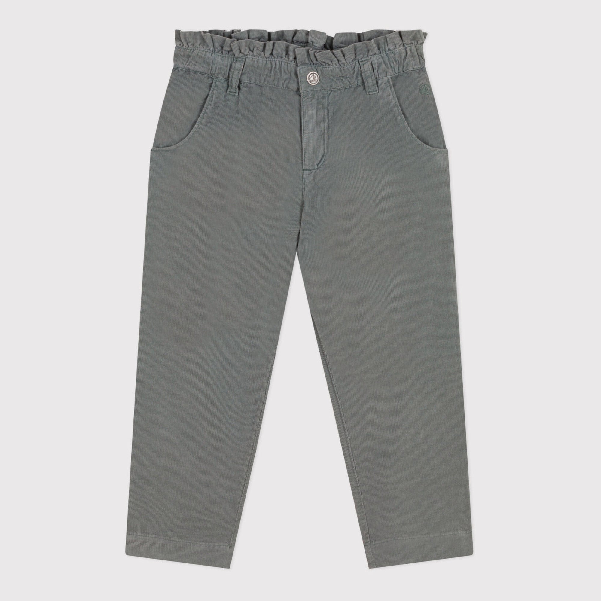 Girls Grey Cotton Trousers