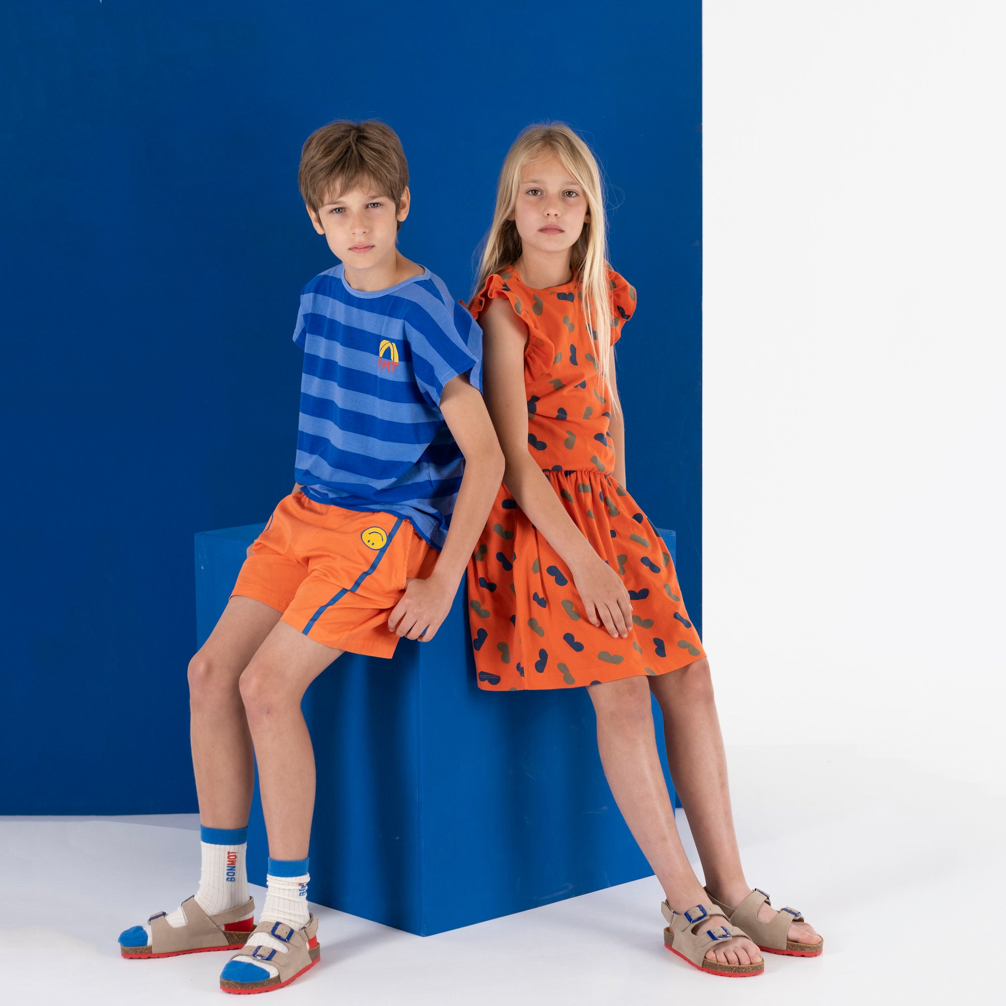 Boys & Girls Orange Cotton Shorts