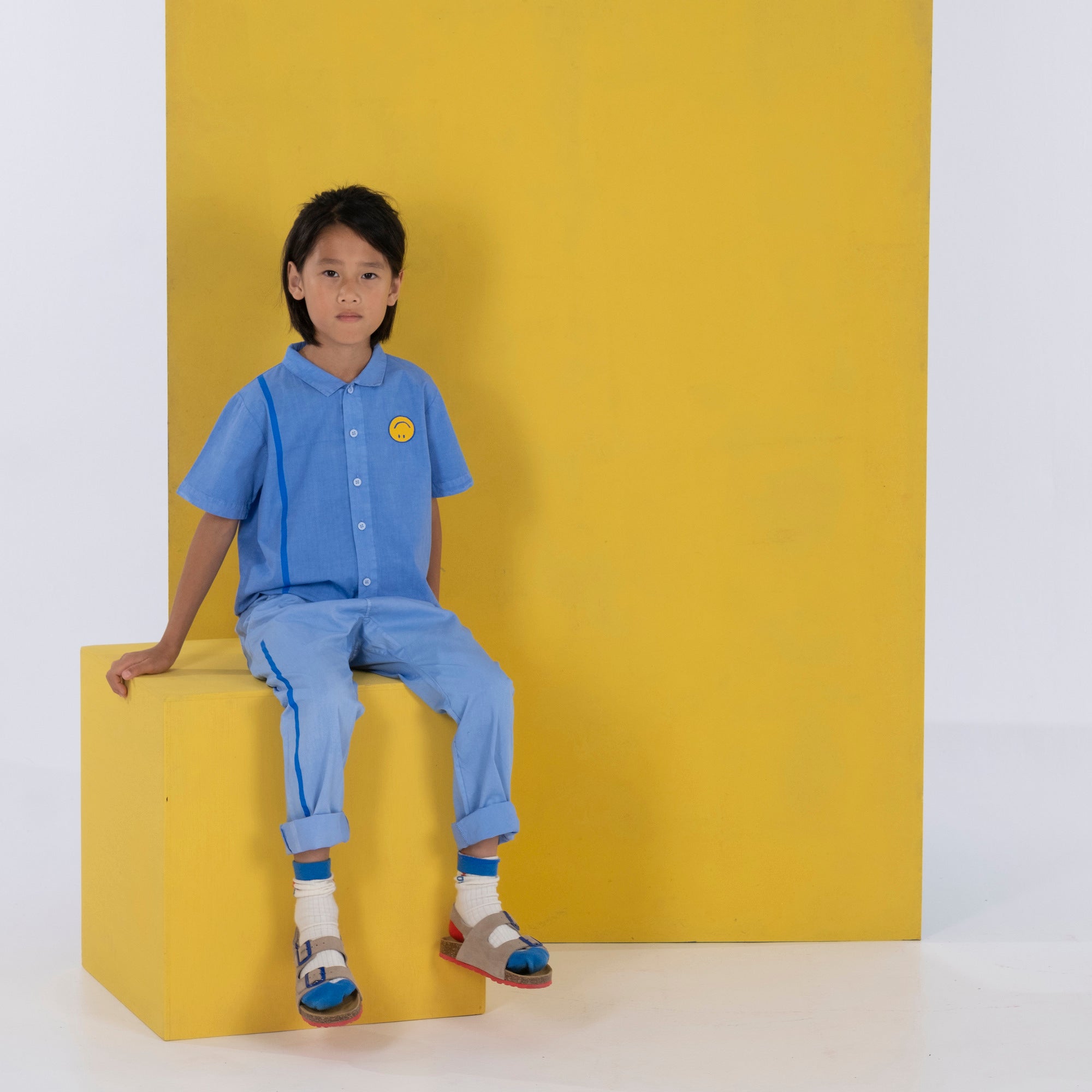 Boys & Girls Blue Cotton Trousers