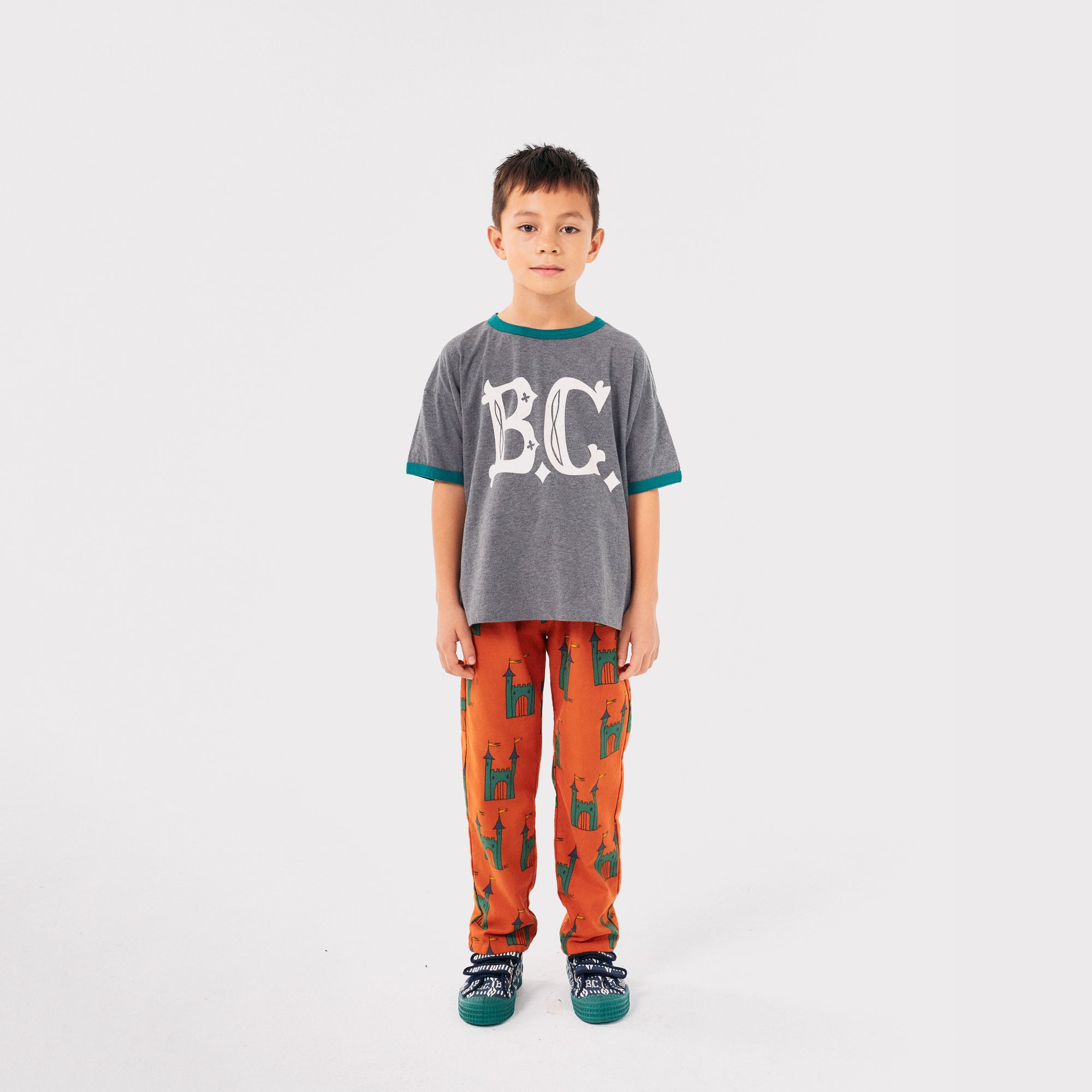 Boys & Girls Grey Cotton T-Shirt