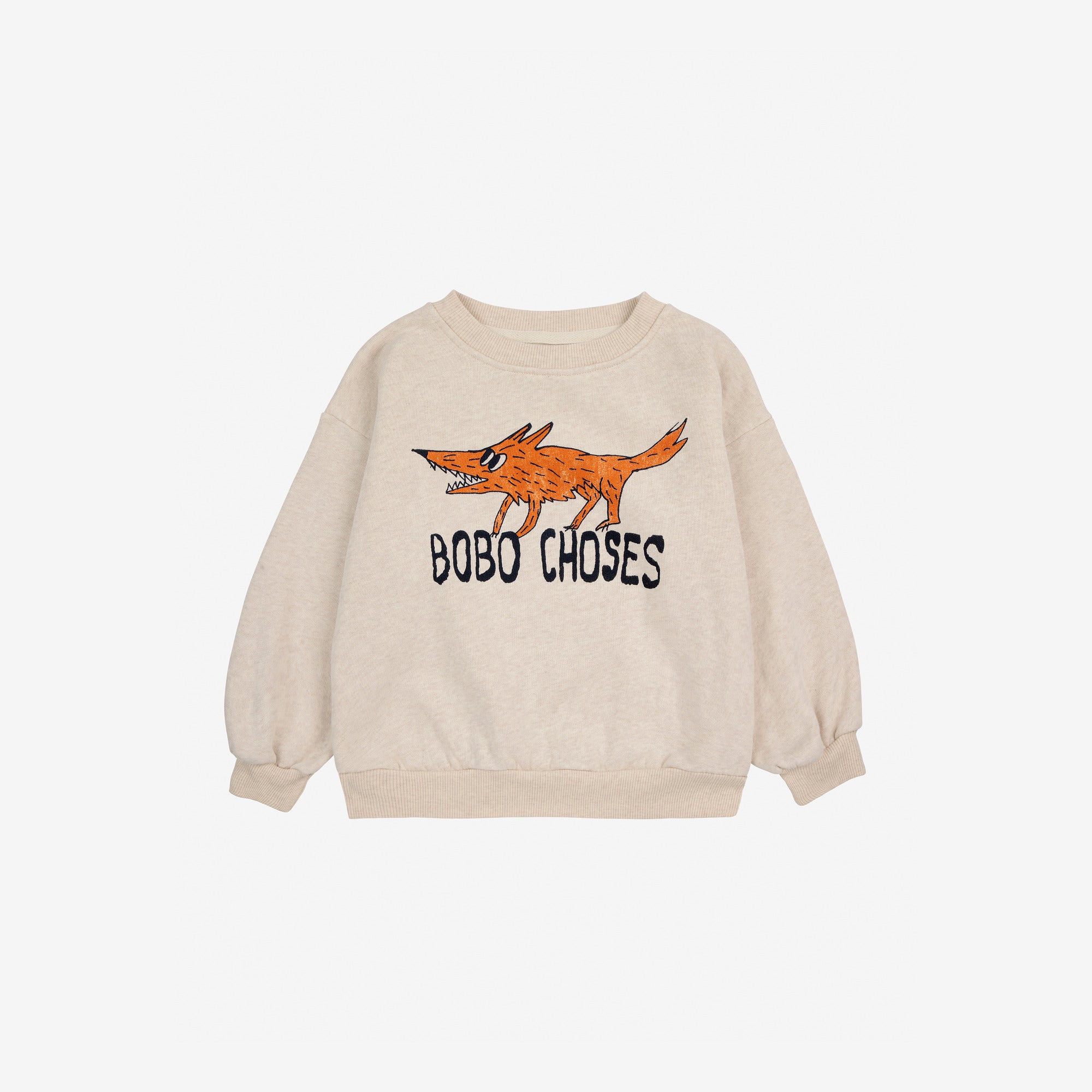 Boys & Girls Beige Printed Cotton Sweatshirt