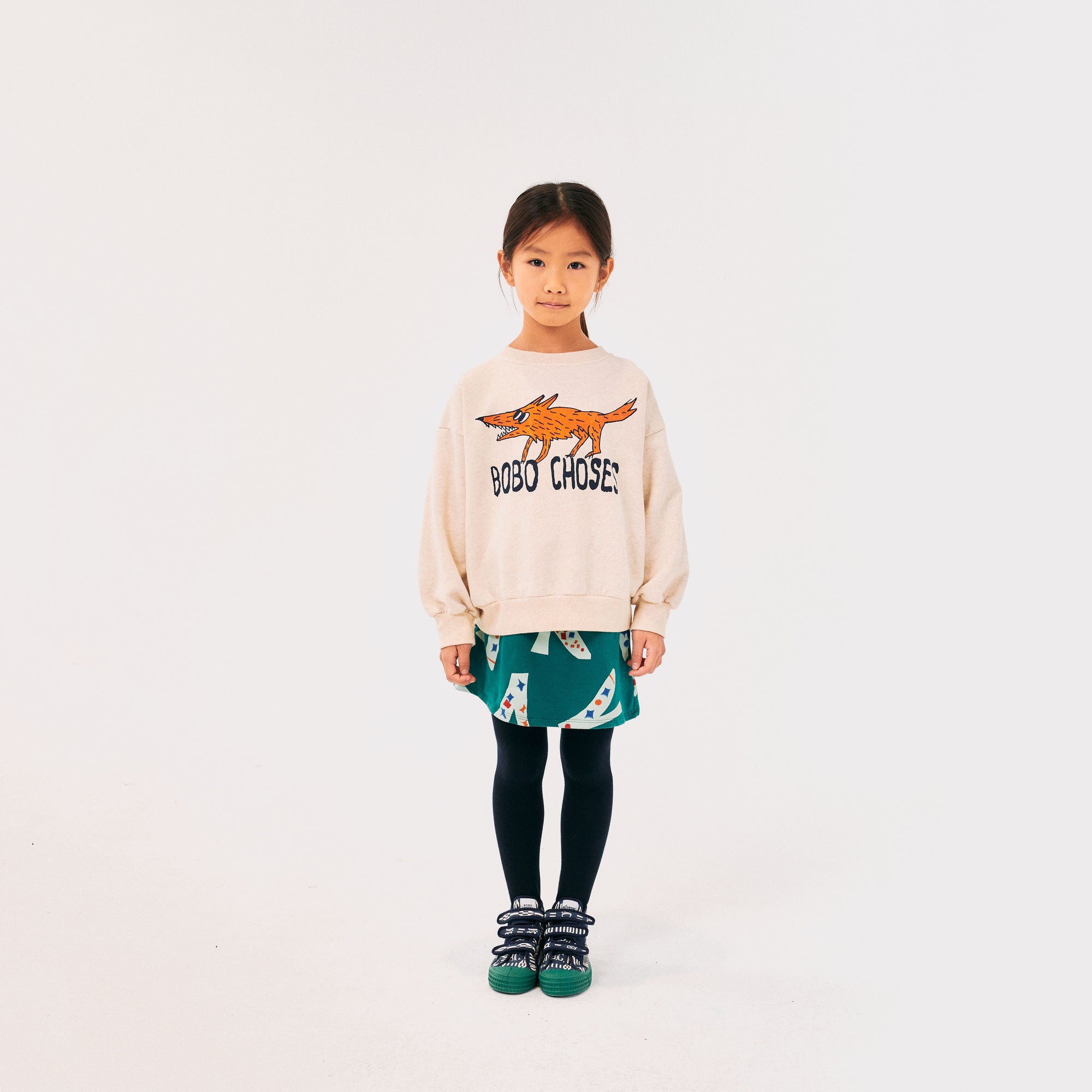 Boys & Girls Beige Printed Cotton Sweatshirt