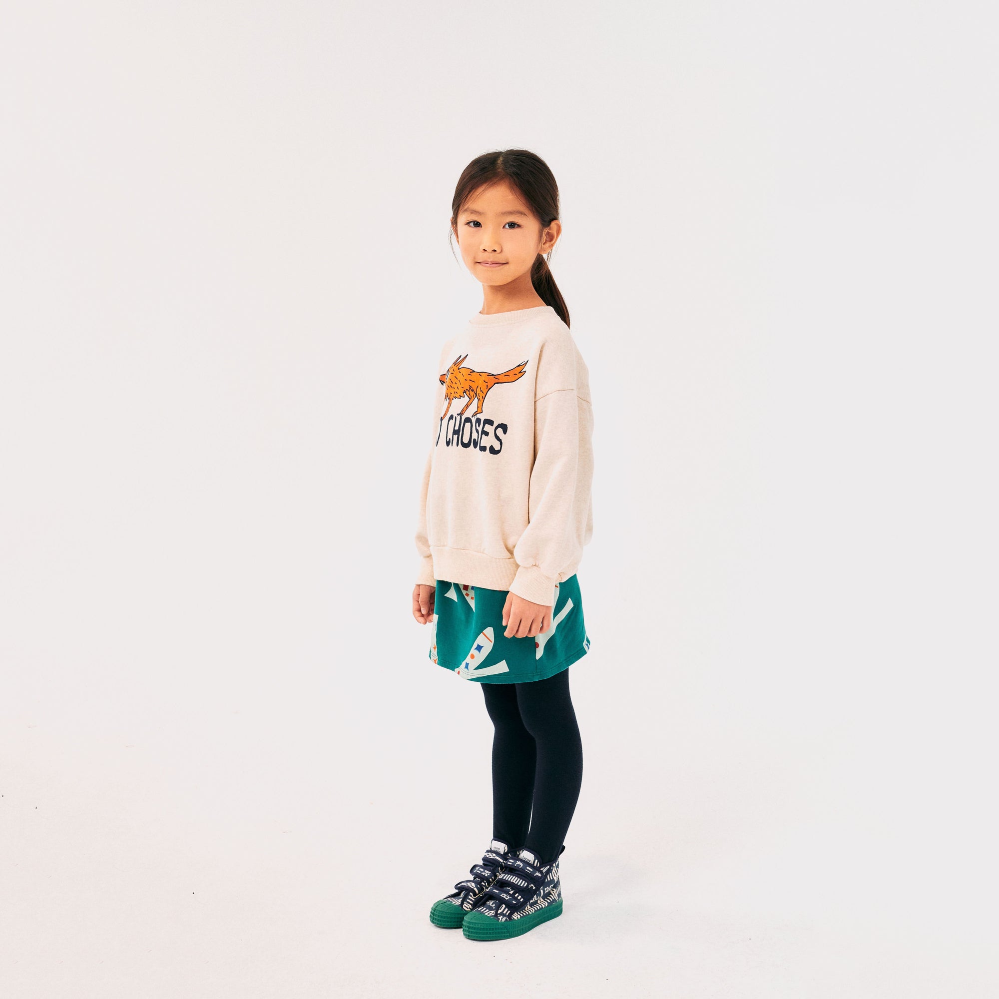 Boys & Girls Beige Printed Cotton Sweatshirt