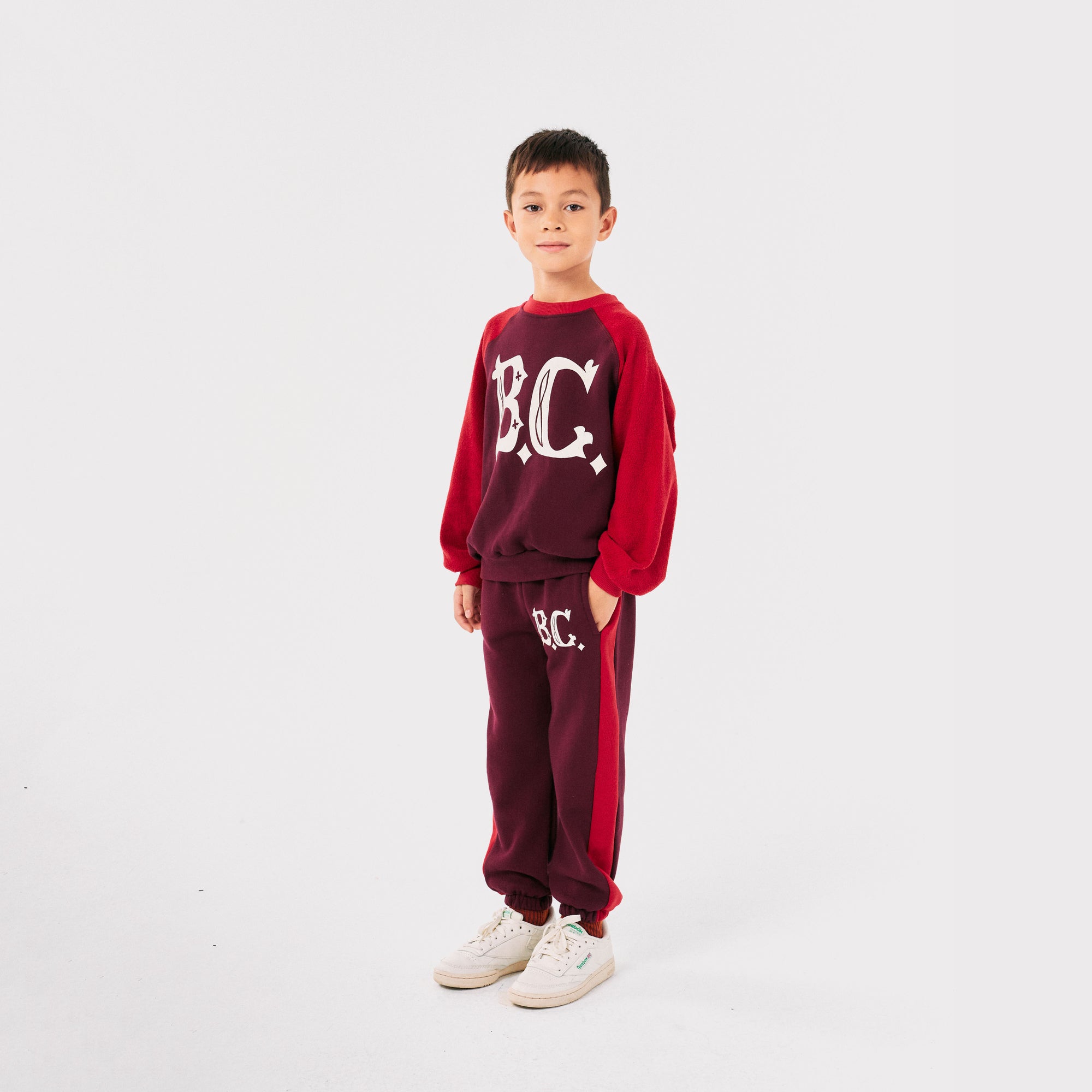 Boys & Girls Wine Red Cotton Sweatshirt