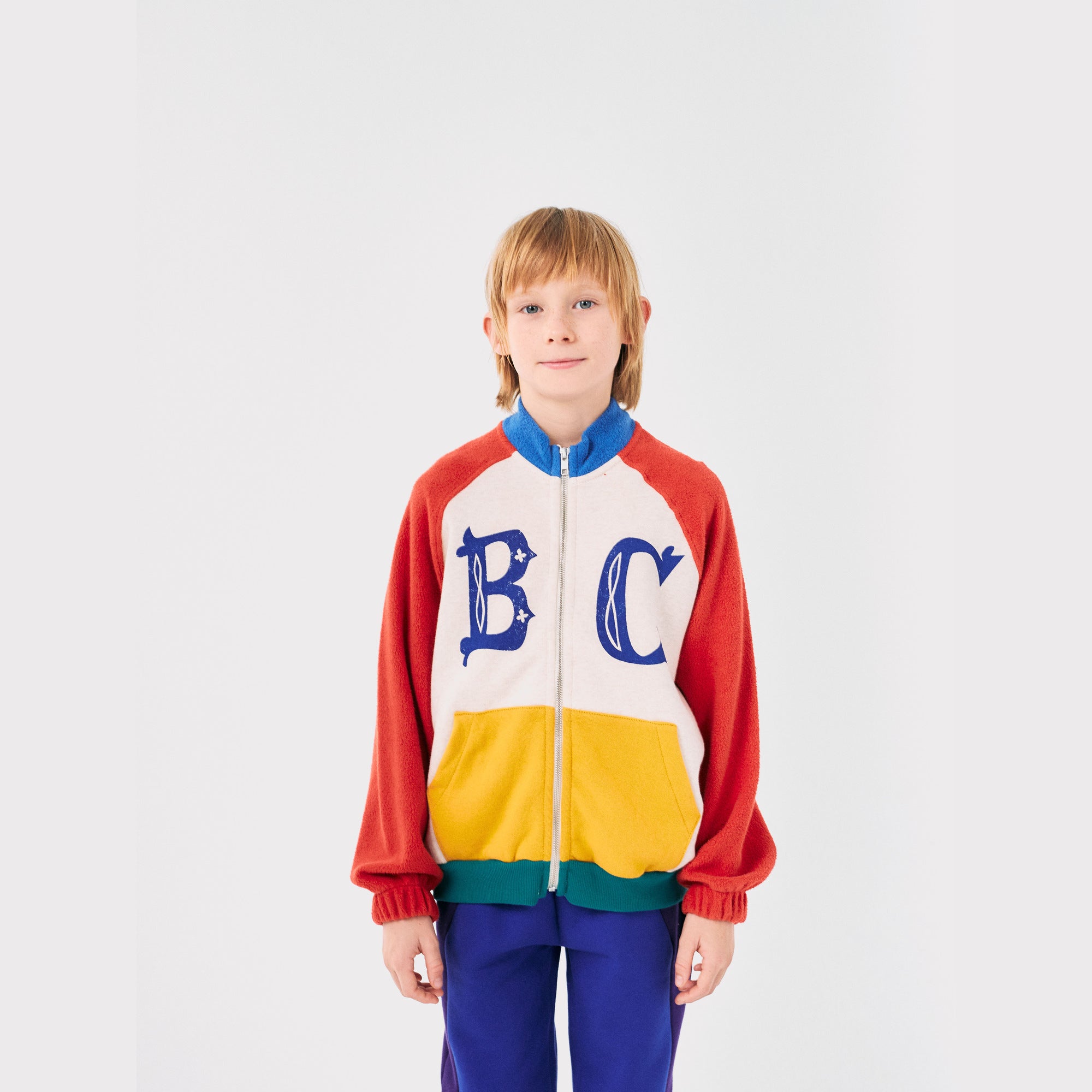 Boys & Girls Multicolor Cotton Zip-Up Top