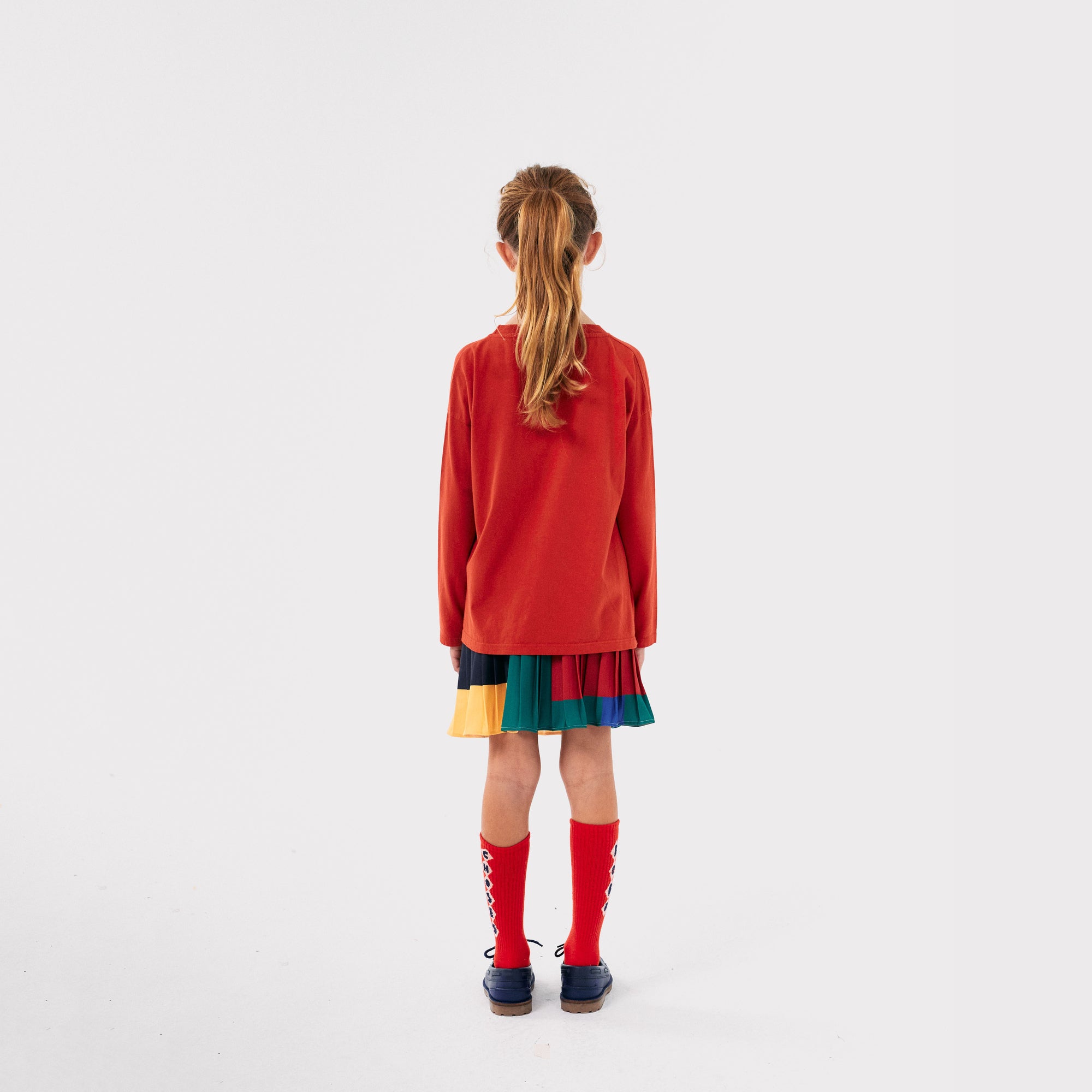 Girls Multicolor Pleated Skirt